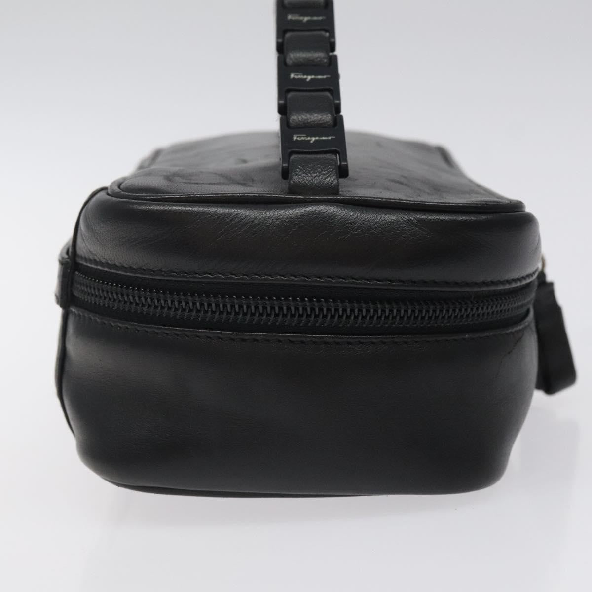 Salvatore Ferragamo Vala Clutch Bag Leather Black Leather Clutche & Pouche Bag (Pre-Owned)