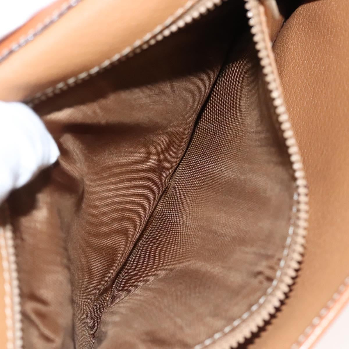 Celine Vintage Macadam Shoulder Bag Canvas And Leather Beige Canvas Shoulder Bag Bag (Pre-Owned)