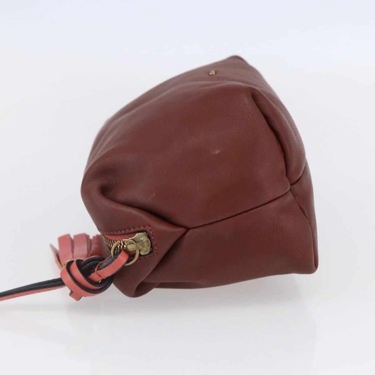 Chloe Zip Clutch Leather Brown Leather Clutche & Pouche Bag (Pre-Owned)