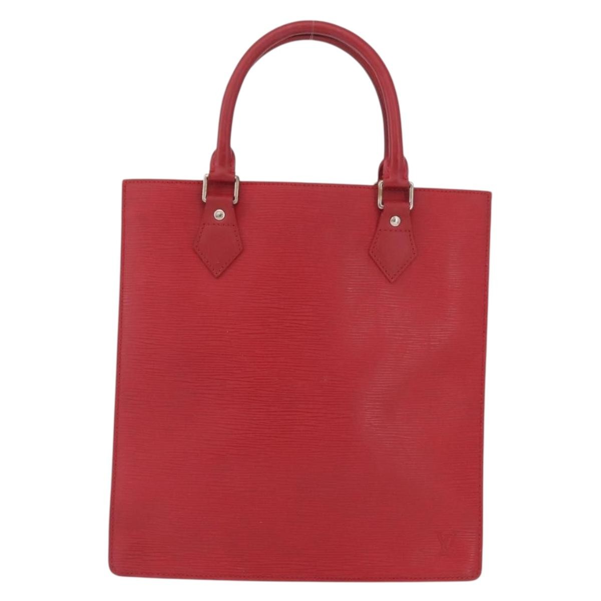 Louis Vuitton Sac Plat Bag Epi Leather Red Leather Tote Bag Bag (Pre-Owned)