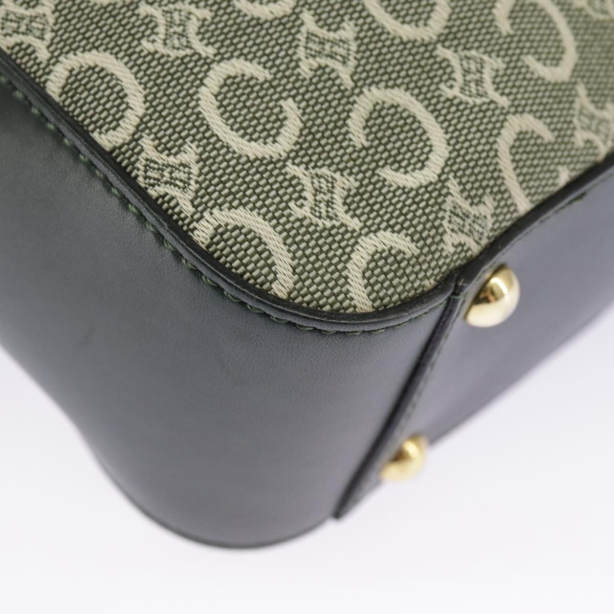 Celine C Macadam Handbag Canvas Gray Canvas Handbag (Pre-Owned)