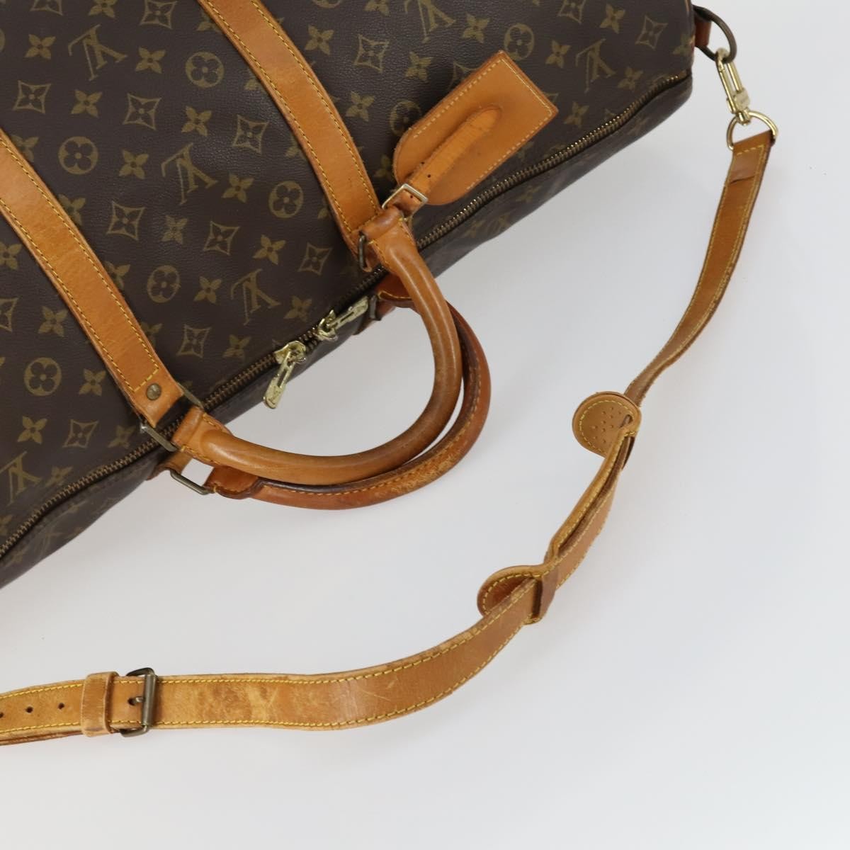 Louis Vuitton Keepall Bandouliere Bag Monogram Canvas Brown Canvas Travel Bag Bag (Pre-Owned)
