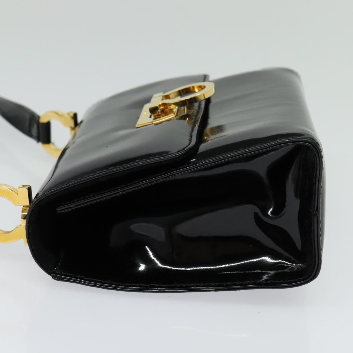 Salvatore Ferragamo Gancini Shoulder Bag Patent Leather Black Patent_Leather Shoulder Bag Bag (Pre-Owned)