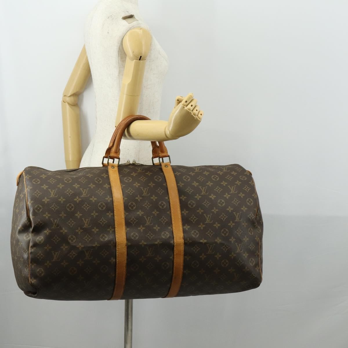 Louis Vuitton Keepall Bag Monogram Canvas Brown Canvas Travel Bag Bag (Pre-Owned)