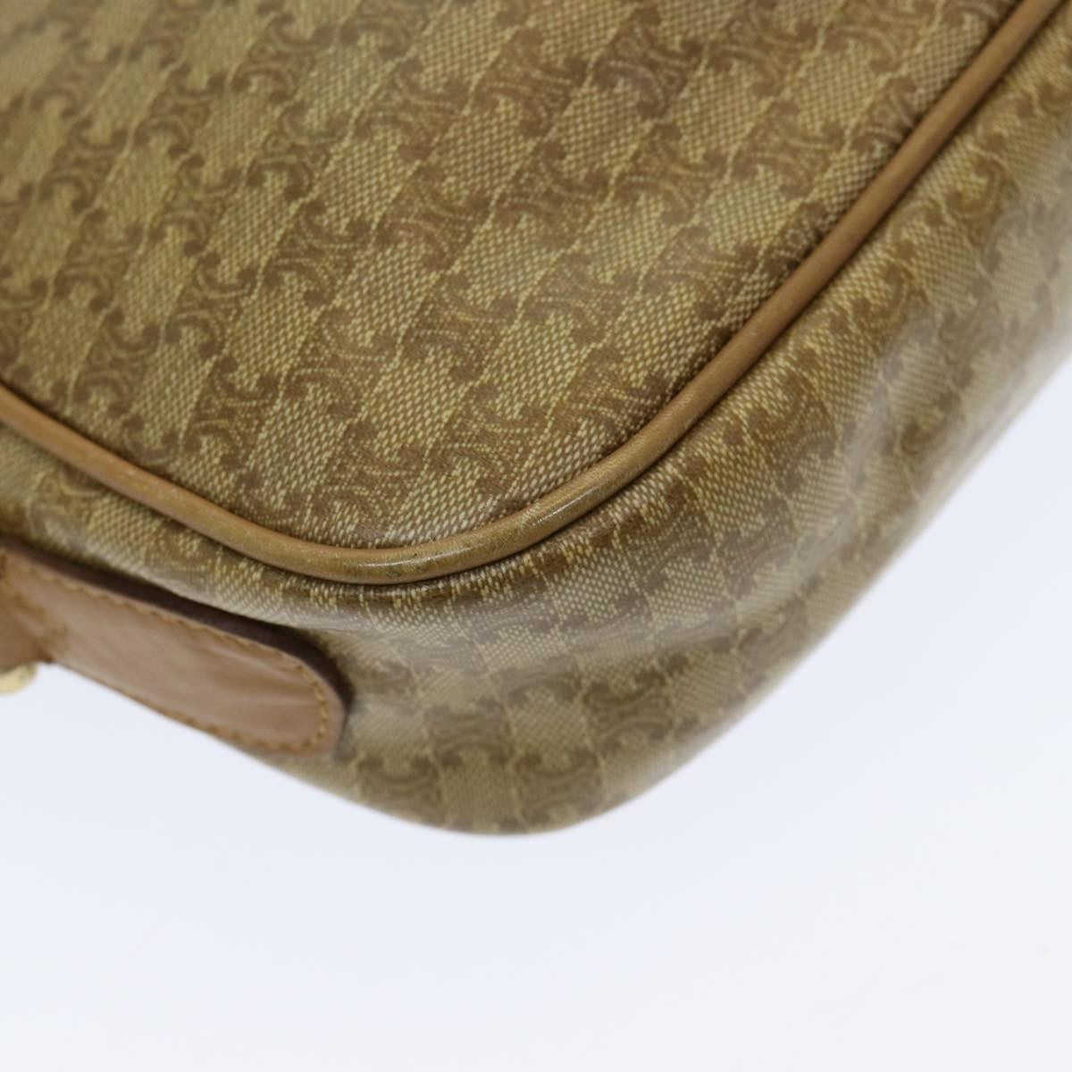 Celine Vintage Macadam Shoulder Bag Canvas And Leather Beige Canvas Shoulder Bag Bag (Pre-Owned)