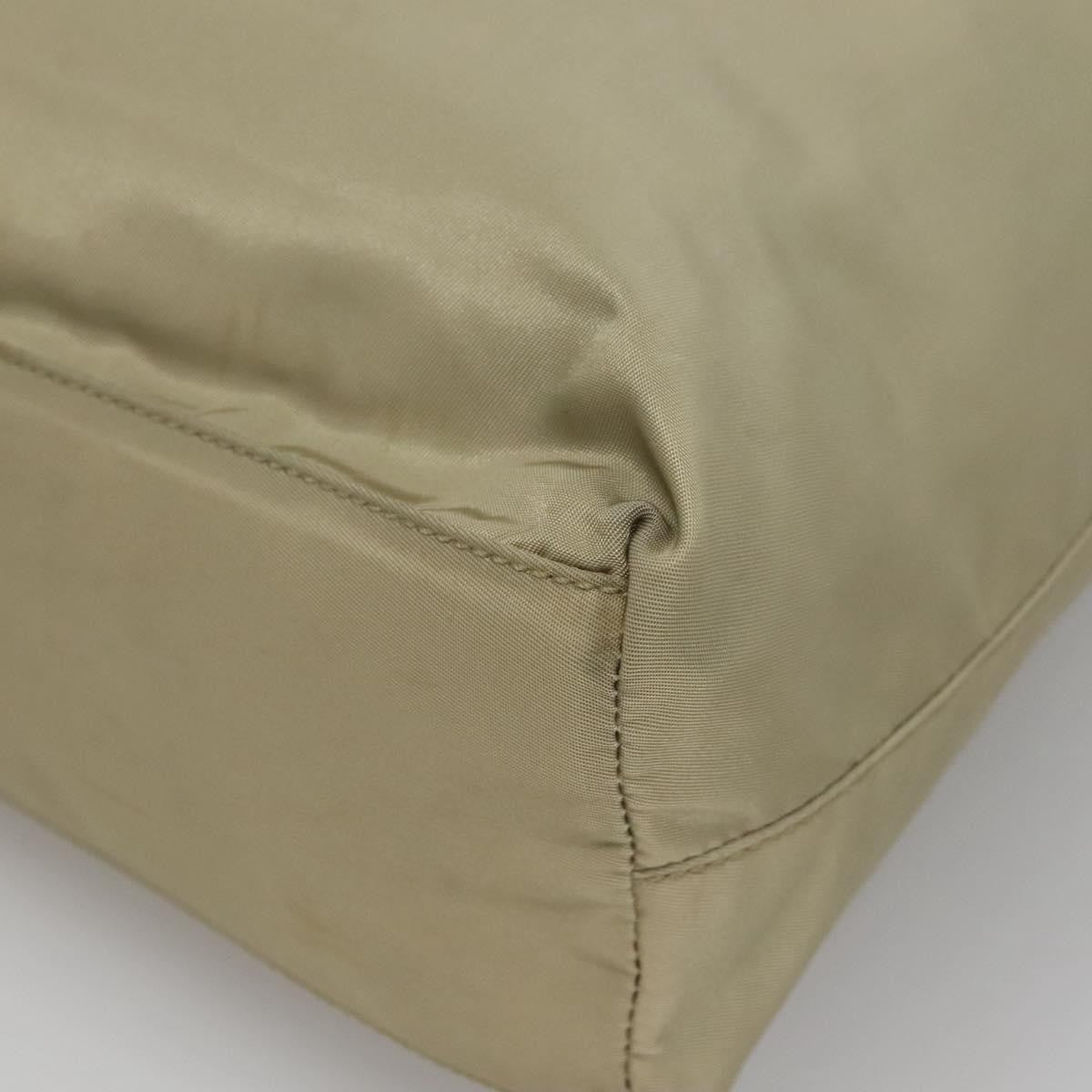 Prada Vintage Zip Tote Tessuto Beige Nylon Tote Bag Bag (Pre-Owned)