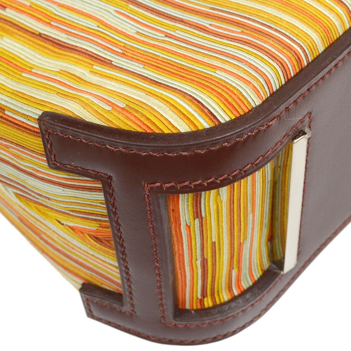 Hermes Escapada Handbag Vibrato Orange Leather Handbag (Pre-Owned)