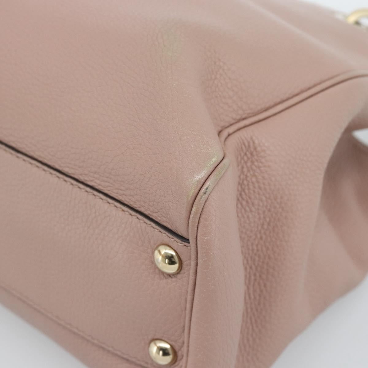 Gucci Bamboo Shopper Tote Leather Pink Leather Tote Bag Bag (Pre-Owned)