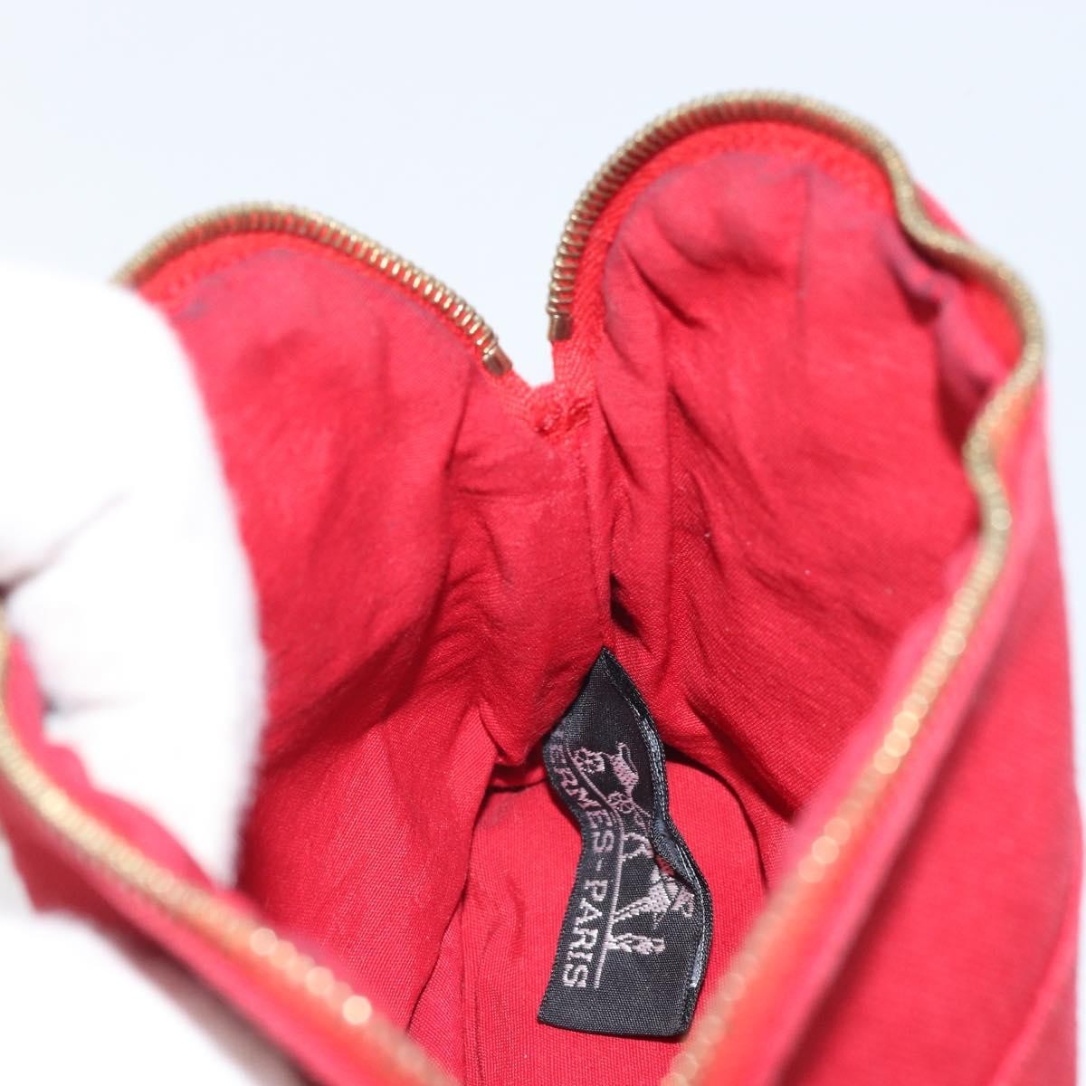 Hermes Bolide Travel Pouch Canvas Red Canvas Clutche & Pouche Bag (Pre-Owned)