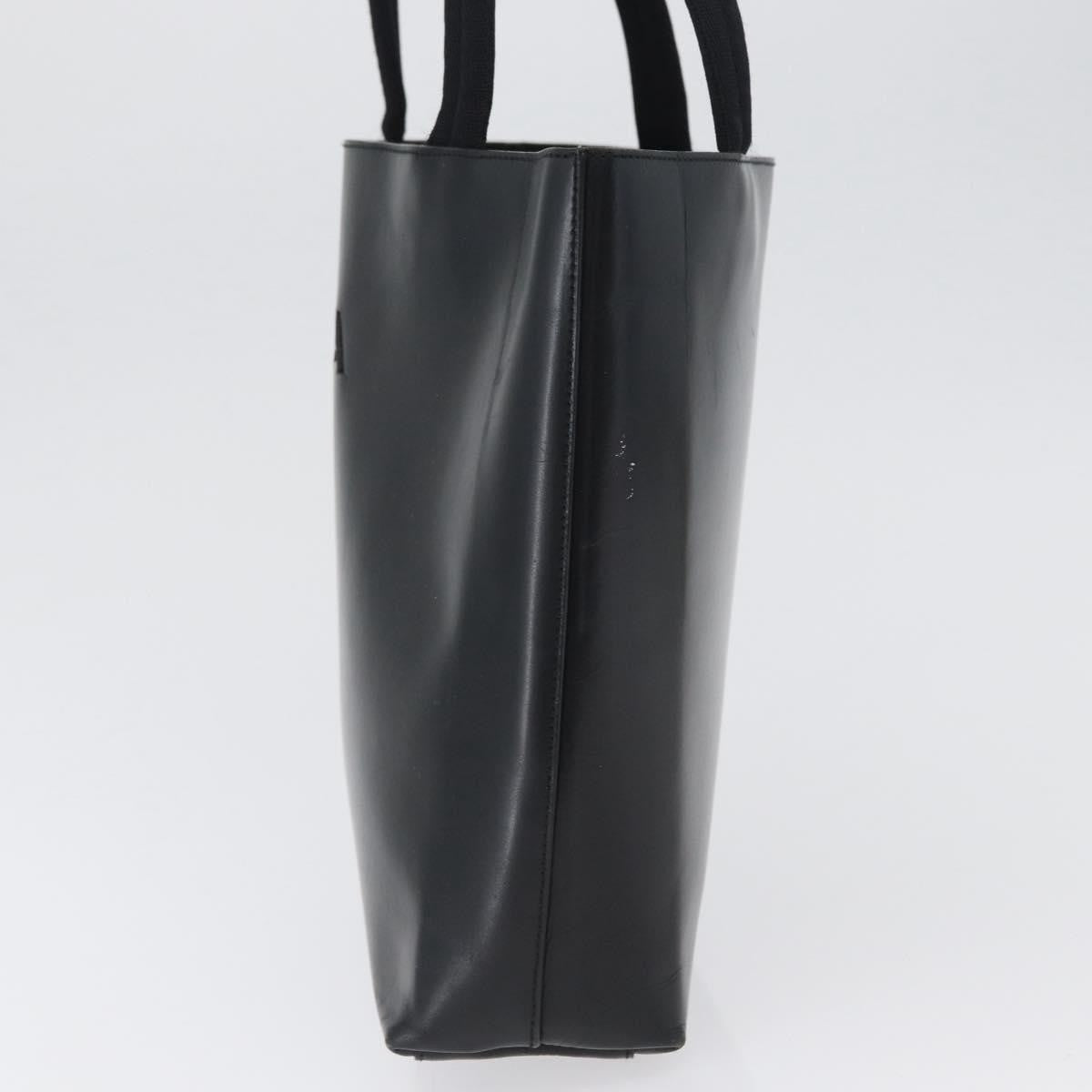 Prada Vintage Tote Leather Black Leather Tote Bag Bag (Pre-Owned)