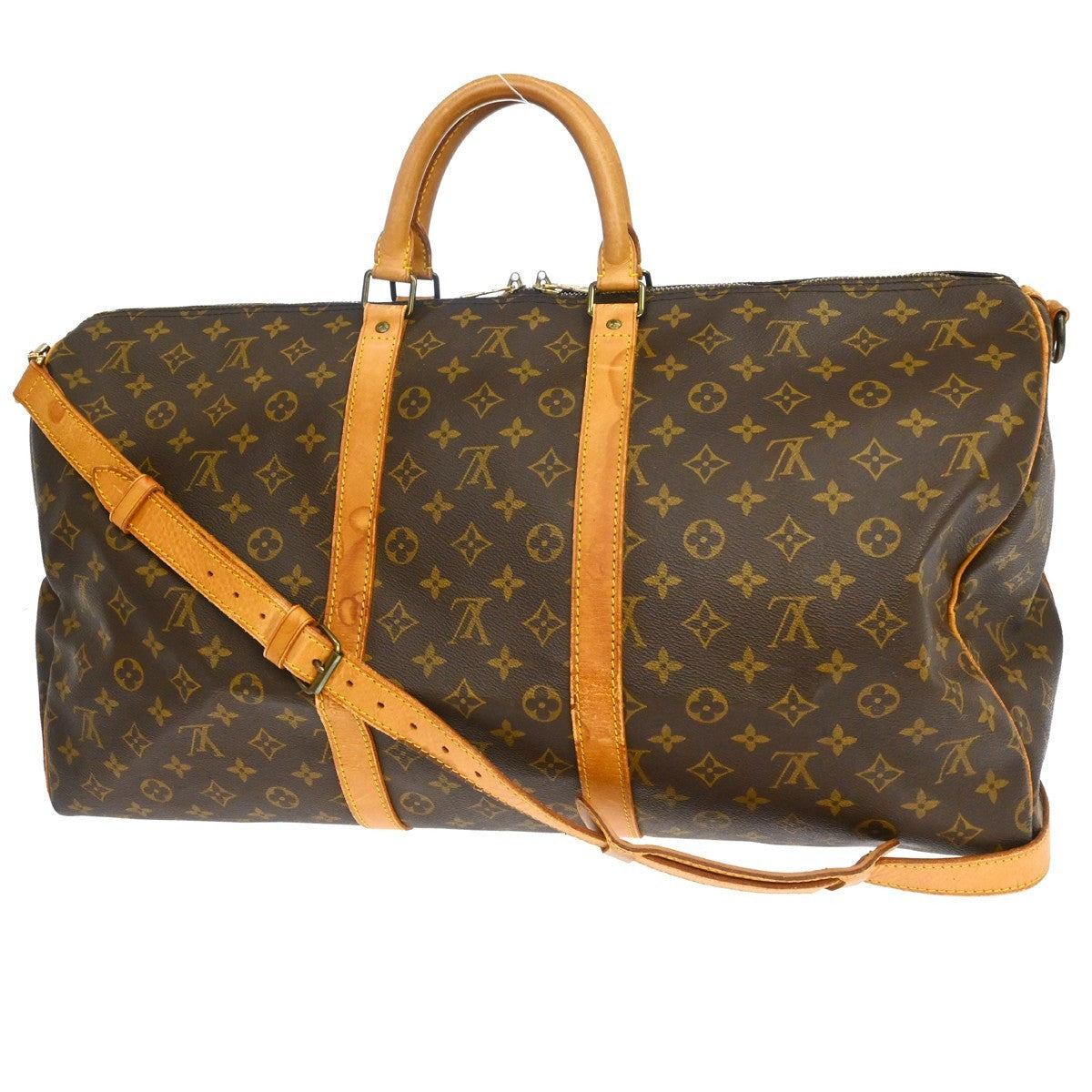 Louis Vuitton Keepall Bandouliere Bag Monogram Canvas Brown Canvas Travel Bag Bag (Pre-Owned)