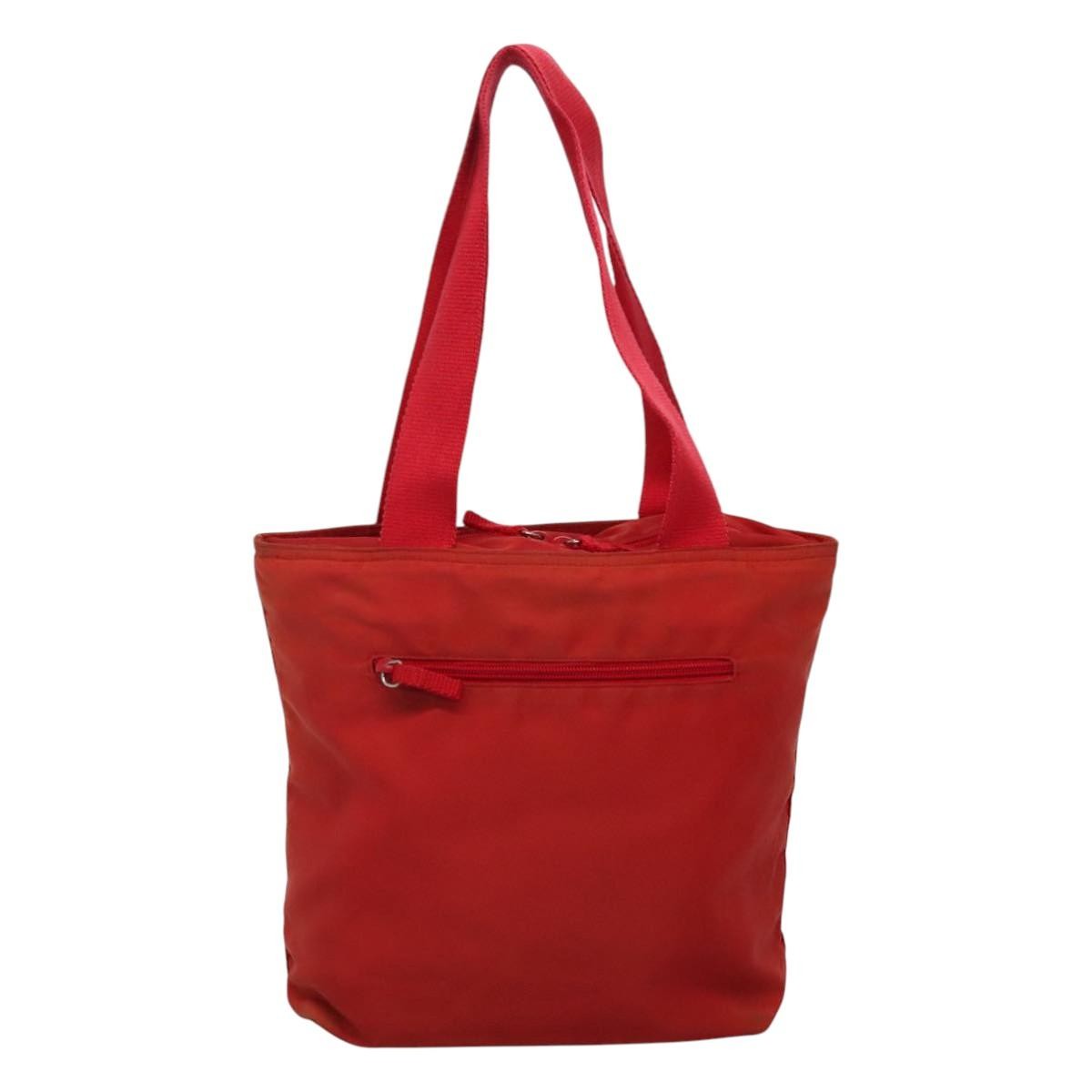 Prada Vintage Zip Tote Tessuto Red Nylon Tote Bag Bag (Pre-Owned)