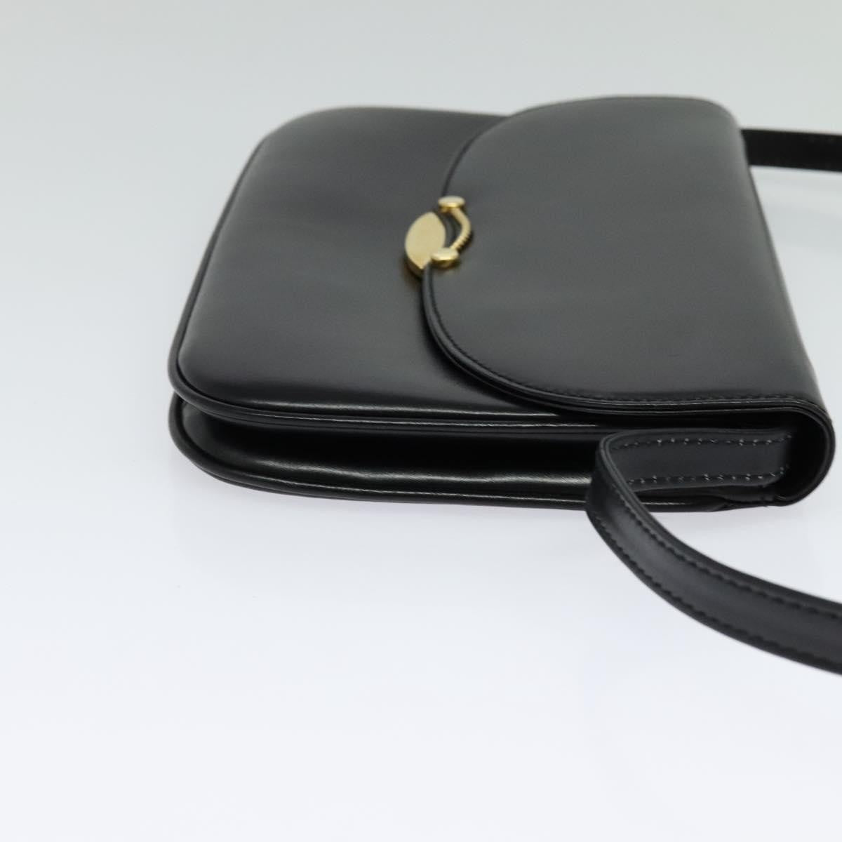 Bally Vintage Shoulder Bag Leather Black Leather Shoulder Bag Bag (Pre-Owned)