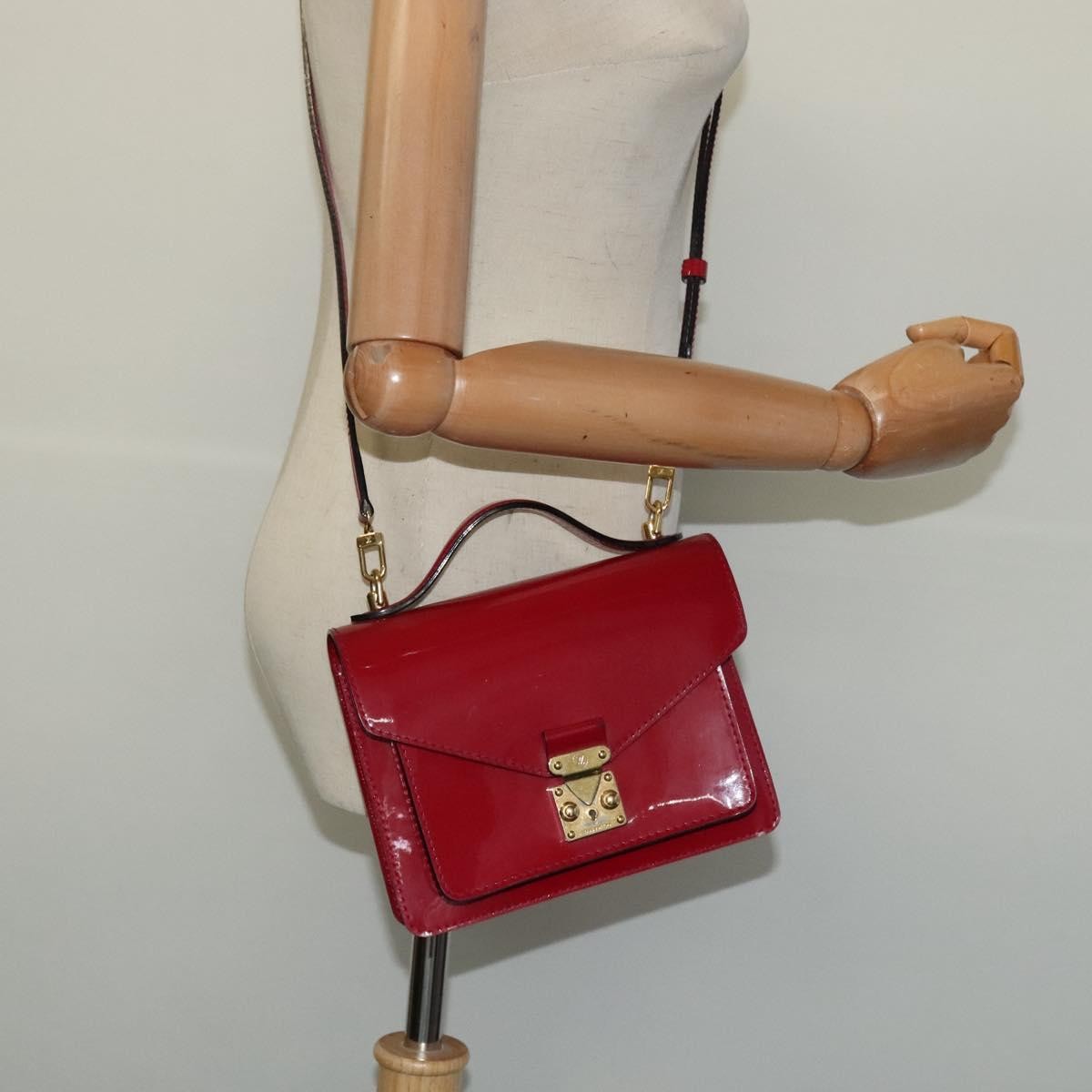 Louis Vuitton Monceau Handbag Vernis Burgundy Patent_Leather Bag (Pre-Owned)
