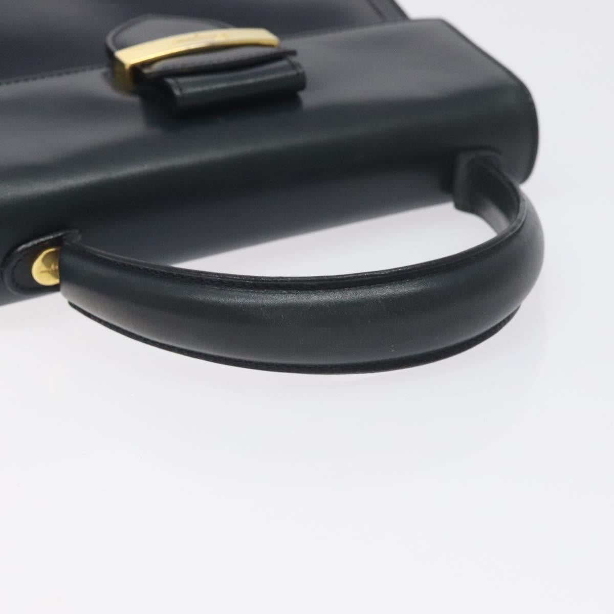 Salvatore Ferragamo Vintage Handbag Leather Black Leather Handbag (Pre-Owned)