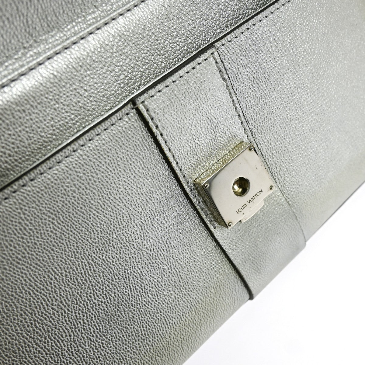 Louis Vuitton Very Chain Bag Whipstitch Leather Silver Leather Handbag (Pre-Owned)
