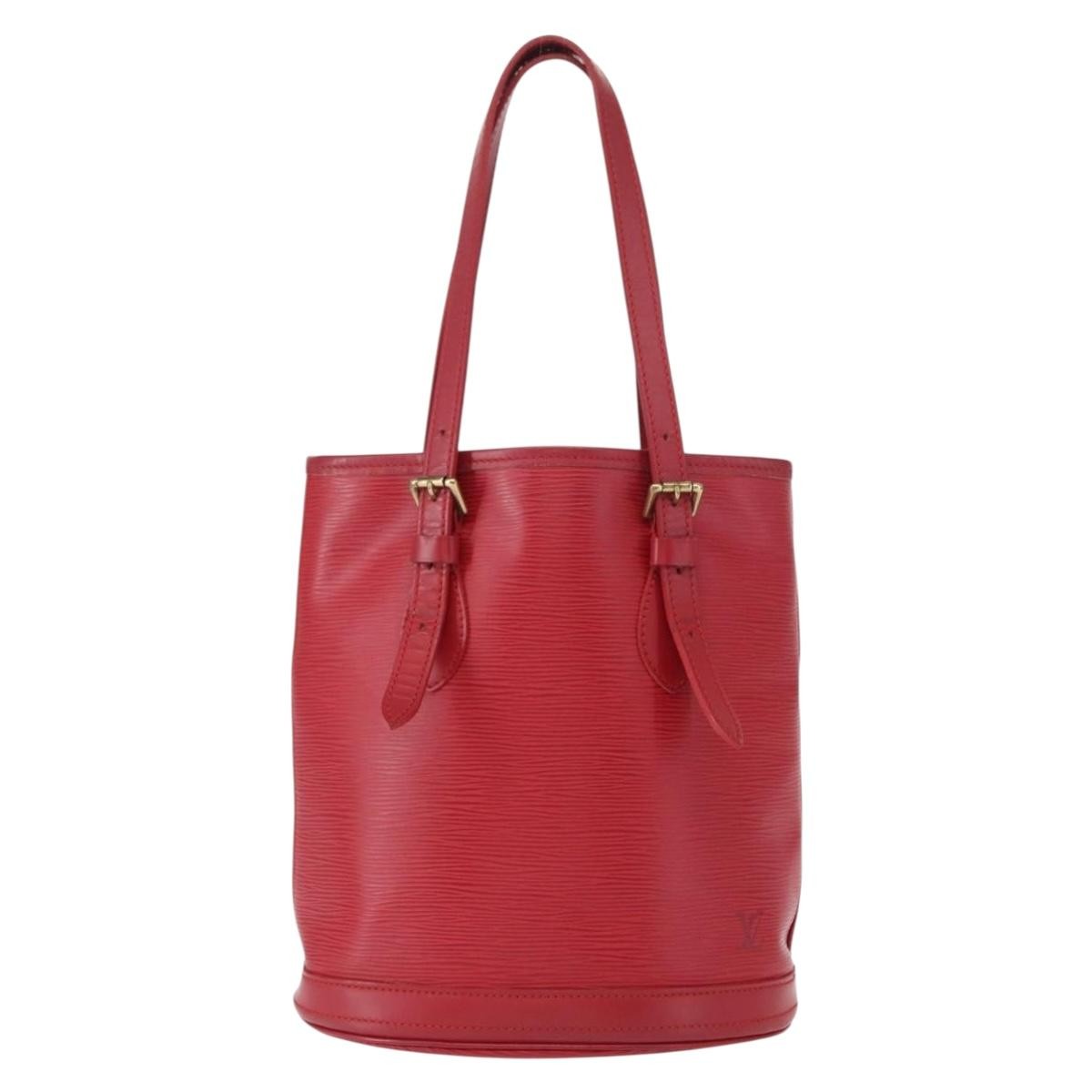 Louis Vuitton Bucket Bag Epi Leather Red Leather Shoulder Bag Bag (Pre-Owned)