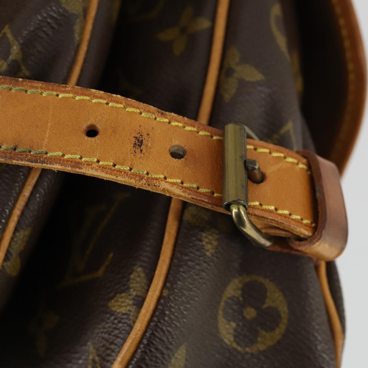 Louis Vuitton Saumur Handbag Monogram Canvas Brown Canvas Shoulder Bag Bag (Pre-Owned)