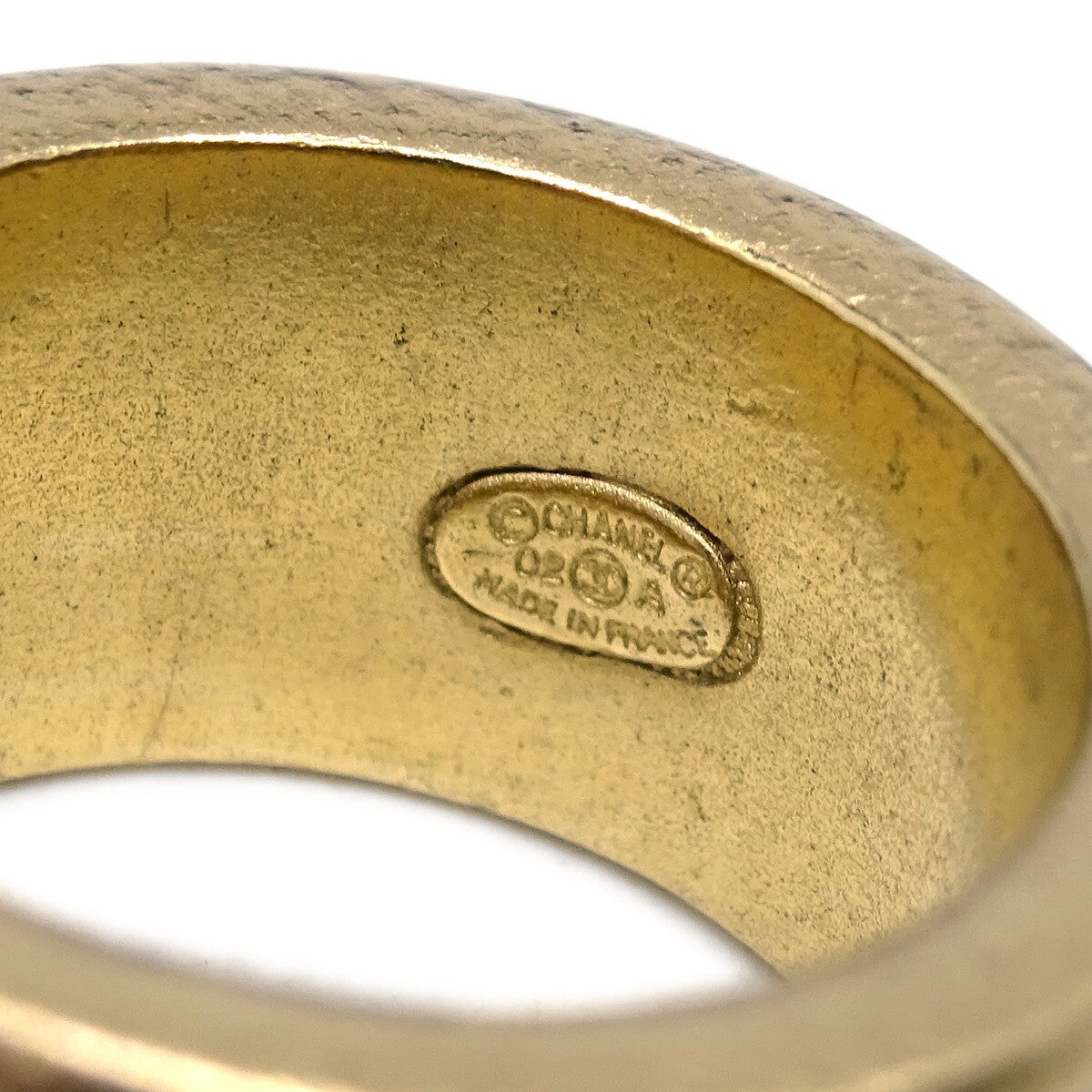 Chanel Logo Ring Gold-Plated Gold Gold_Plated Ring Jewelry (Pre-Owned)