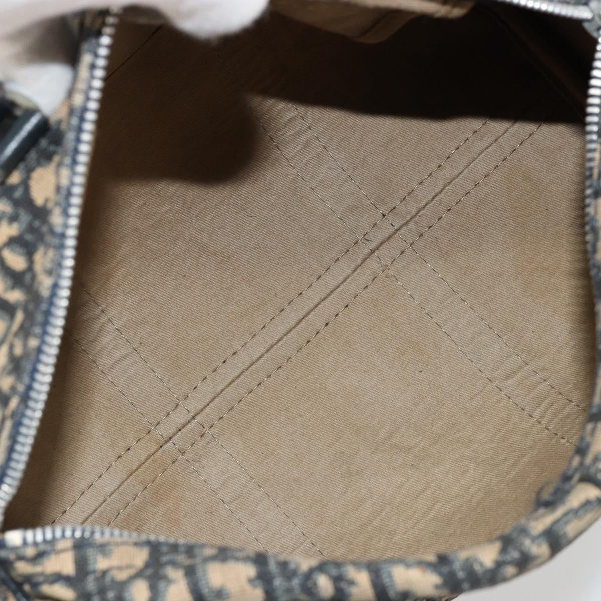 Christian Dior Vintage Trotter Handbag Canvas Navy Canvas Handbag (Pre-Owned)