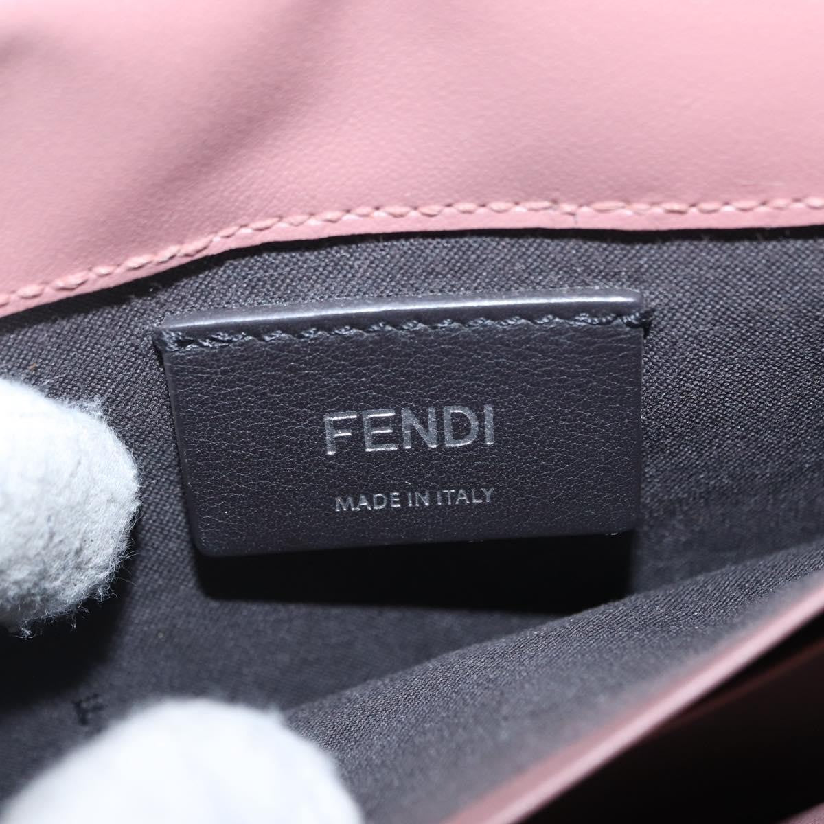 Fendi F Is Fendi Wallet On Chain Leather Pink Leather Shoulder Bag Bag (Pre-Owned)