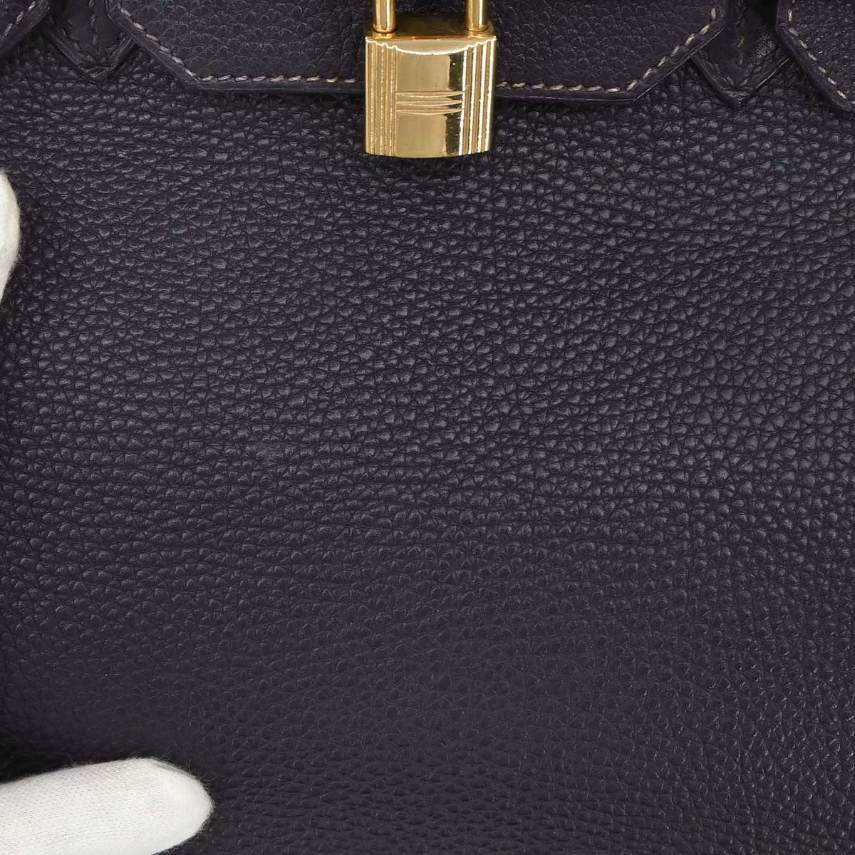 Hermes Birkin Handbag Blue Togo With Gold Hardware Blue Leather Handbag (Pre-Owned)