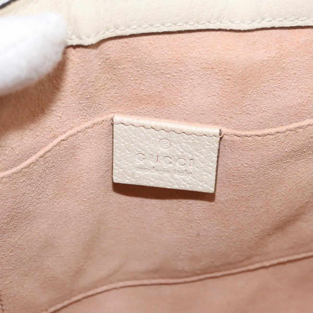 Gucci Ophidia Top Handle Tote Leather White Leather Handbag (Pre-Owned)