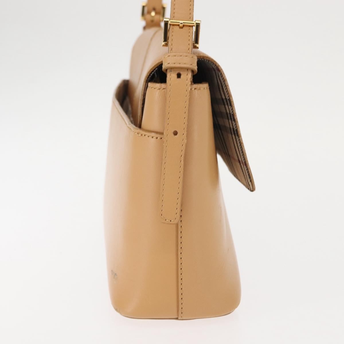 Burberry Shoulder Bag Leather Beige Leather Shoulder Bag Bag (Pre-Owned)