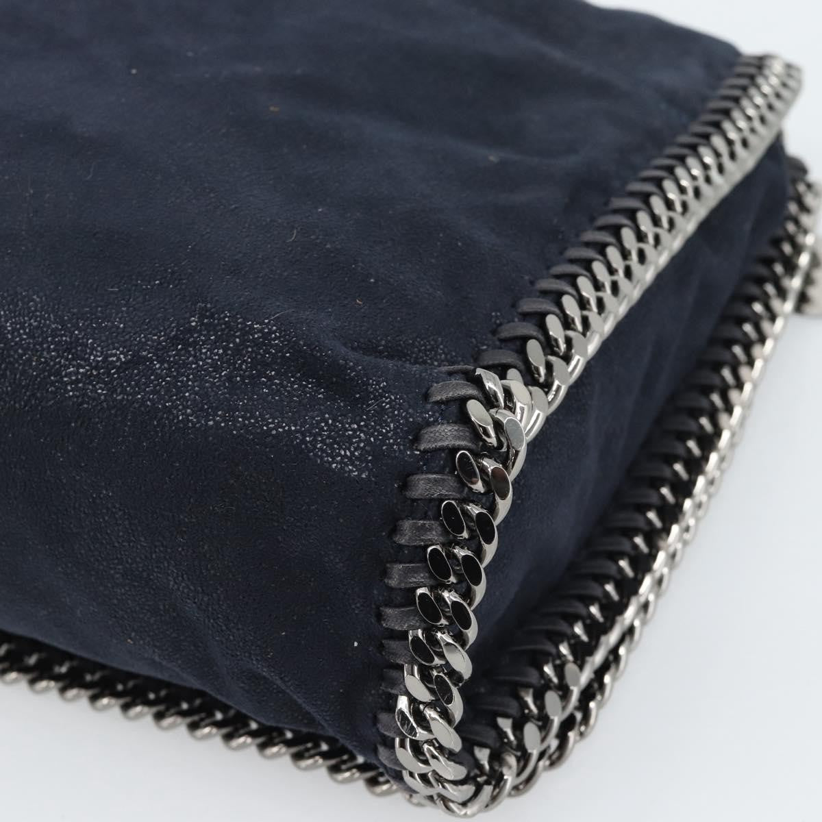 Stella Mccartney Falabella Fold Over Flap Crossbody Bag Shaggy Deer Navy Synthetic Shoulder Bag Bag (Pre-Owned)