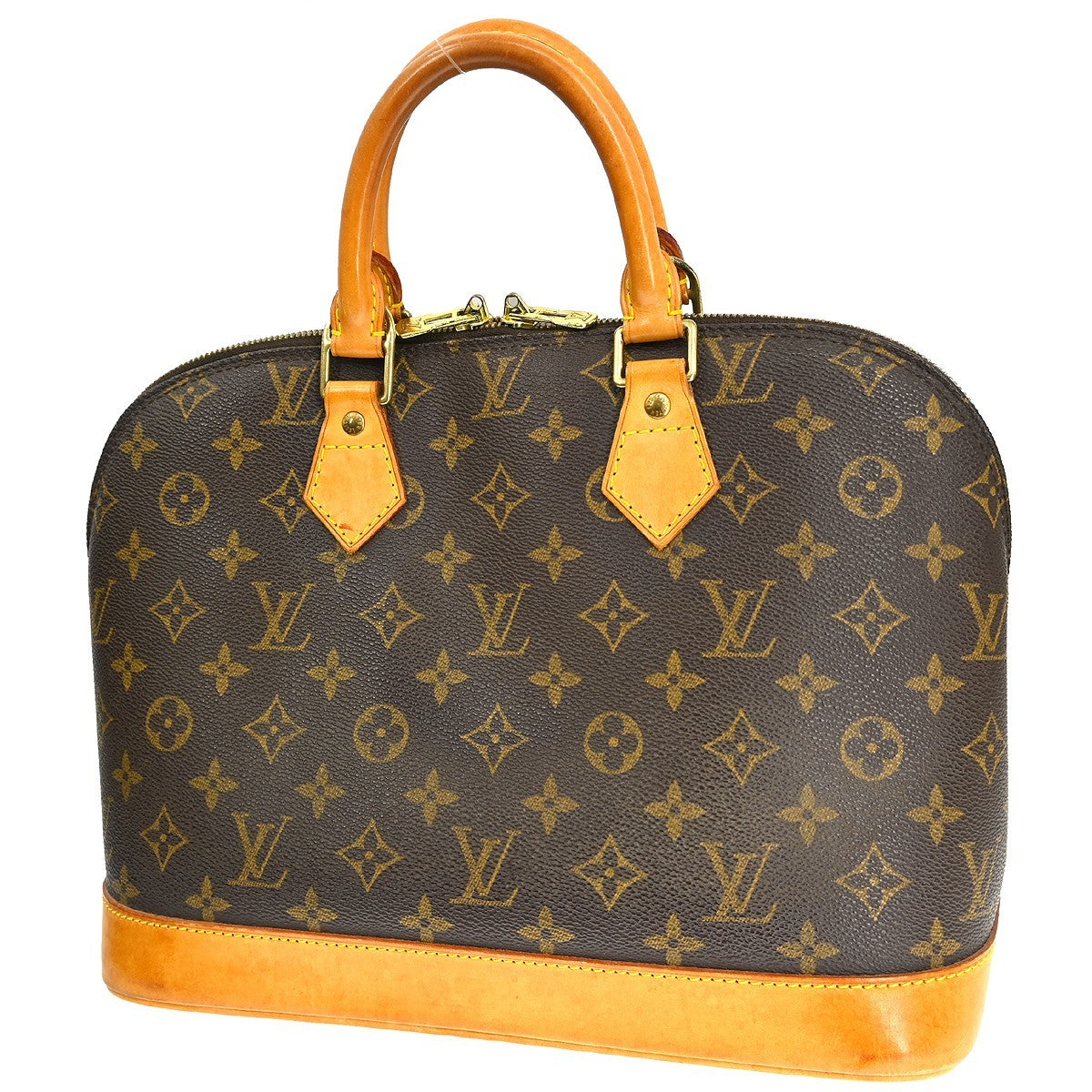 Louis Vuitton Alma Handbag Monogram Canvas Brown Canvas Handbag (Pre-Owned)