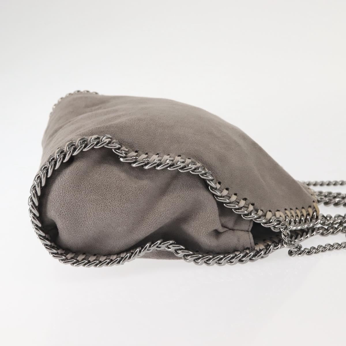 Stella Mccartney Falabella Fold Over Crossbody Bag Suede Gray Synthetic Shoulder Bag Bag (Pre-Owned)