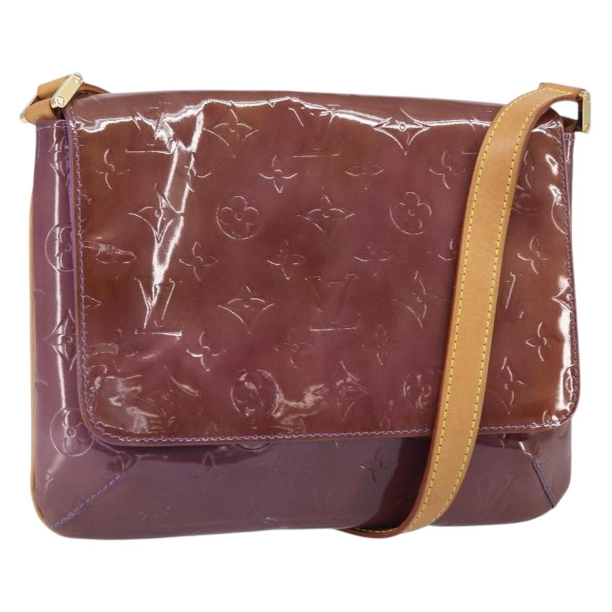 Louis Vuitton Thompson Street Handbag Monogram Vernis Purple Patent_Leather Shoulder Bag Bag (Pre-Owned)