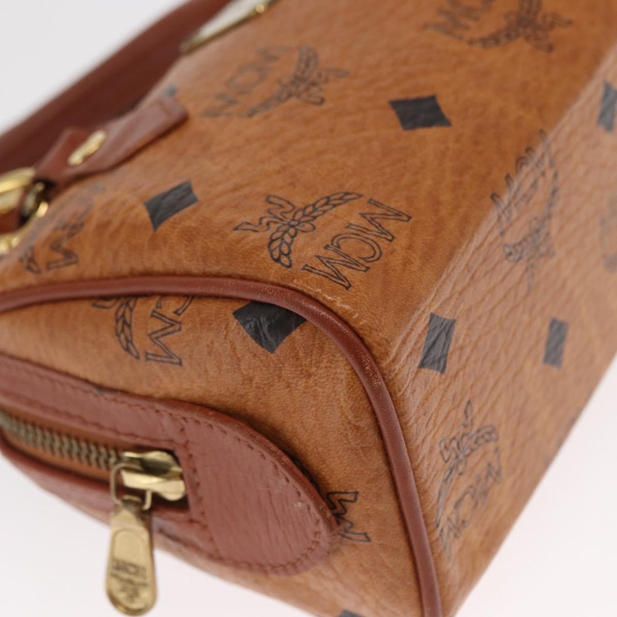 MCM Visetos Handbag Canvas And Leather Brown Canvas Handbag (Pre-Owned)