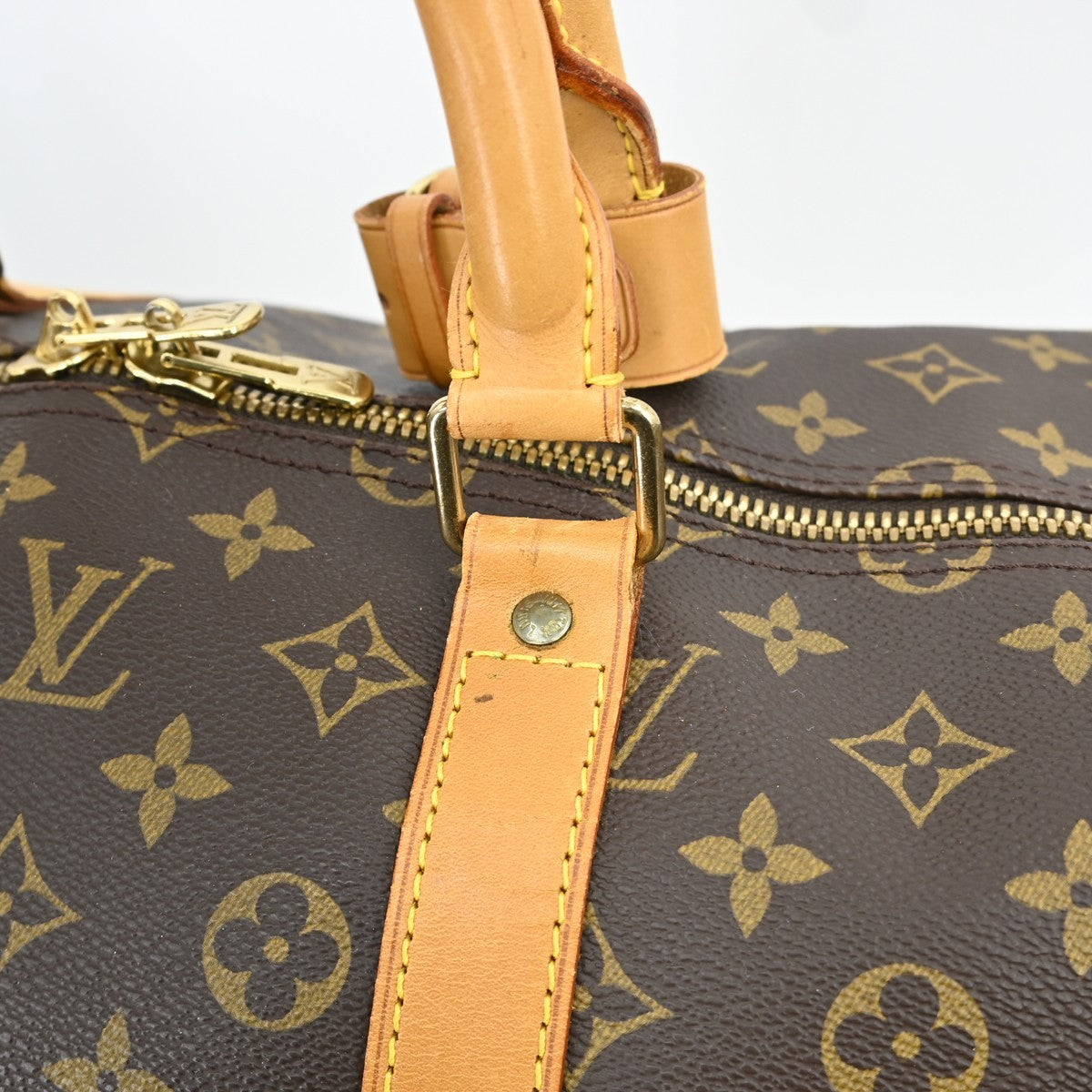 Louis Vuitton Keepall Bandouliere Bag Monogram Canvas Brown Canvas Travel Bag Bag (Pre-Owned)