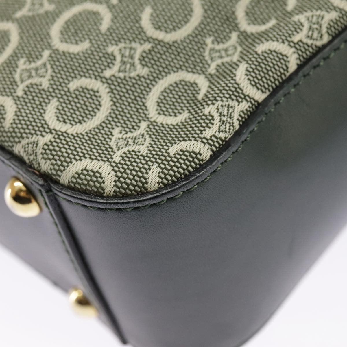 Celine C Macadam Handbag Canvas Gray Canvas Handbag (Pre-Owned)