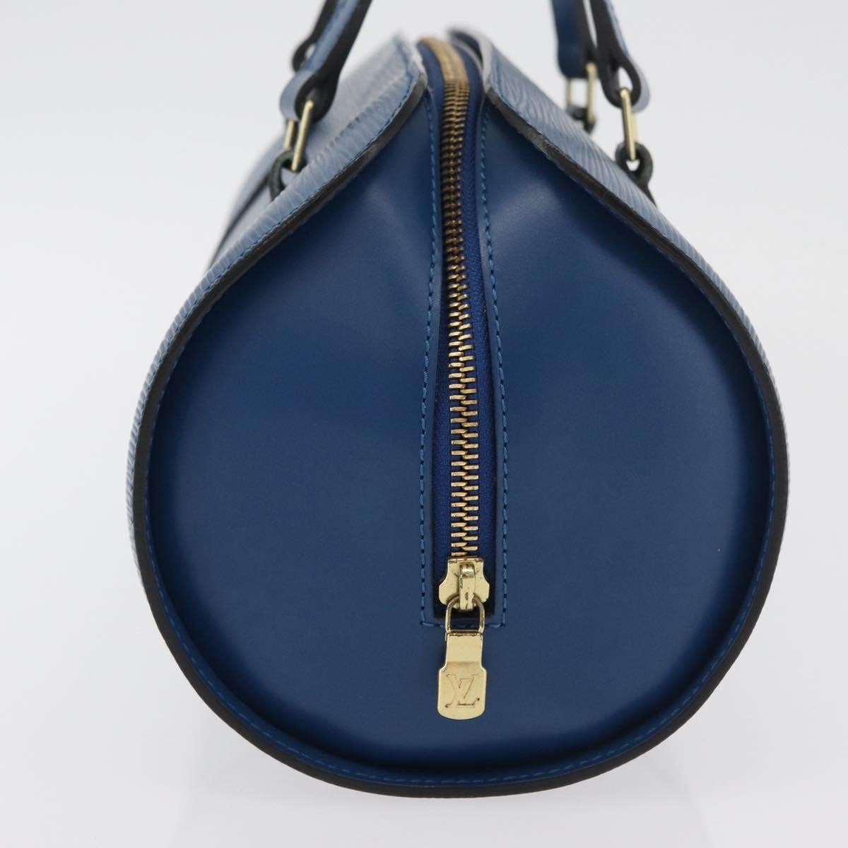 Louis Vuitton Soufflot Handbag Epi Leather Blue Leather Handbag (Pre-Owned)