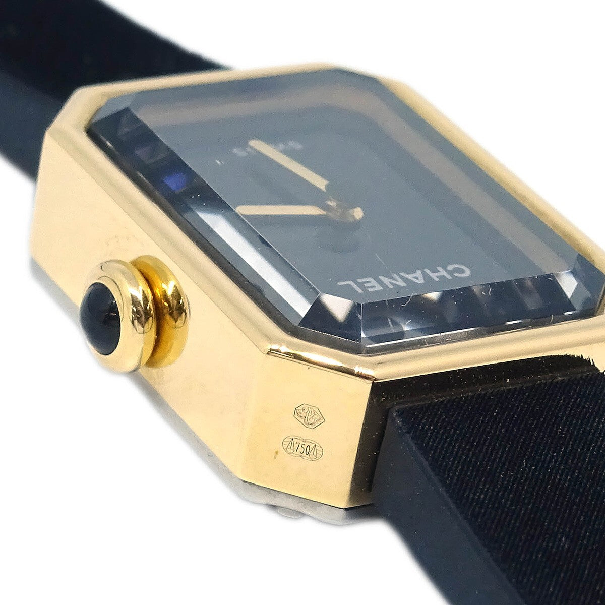 Chanel Premiere Velours Mini Quartz Watch Titanium With Yellow Gold And Velvet Rubber With Diamond Dial Watch (Pre-Owned)