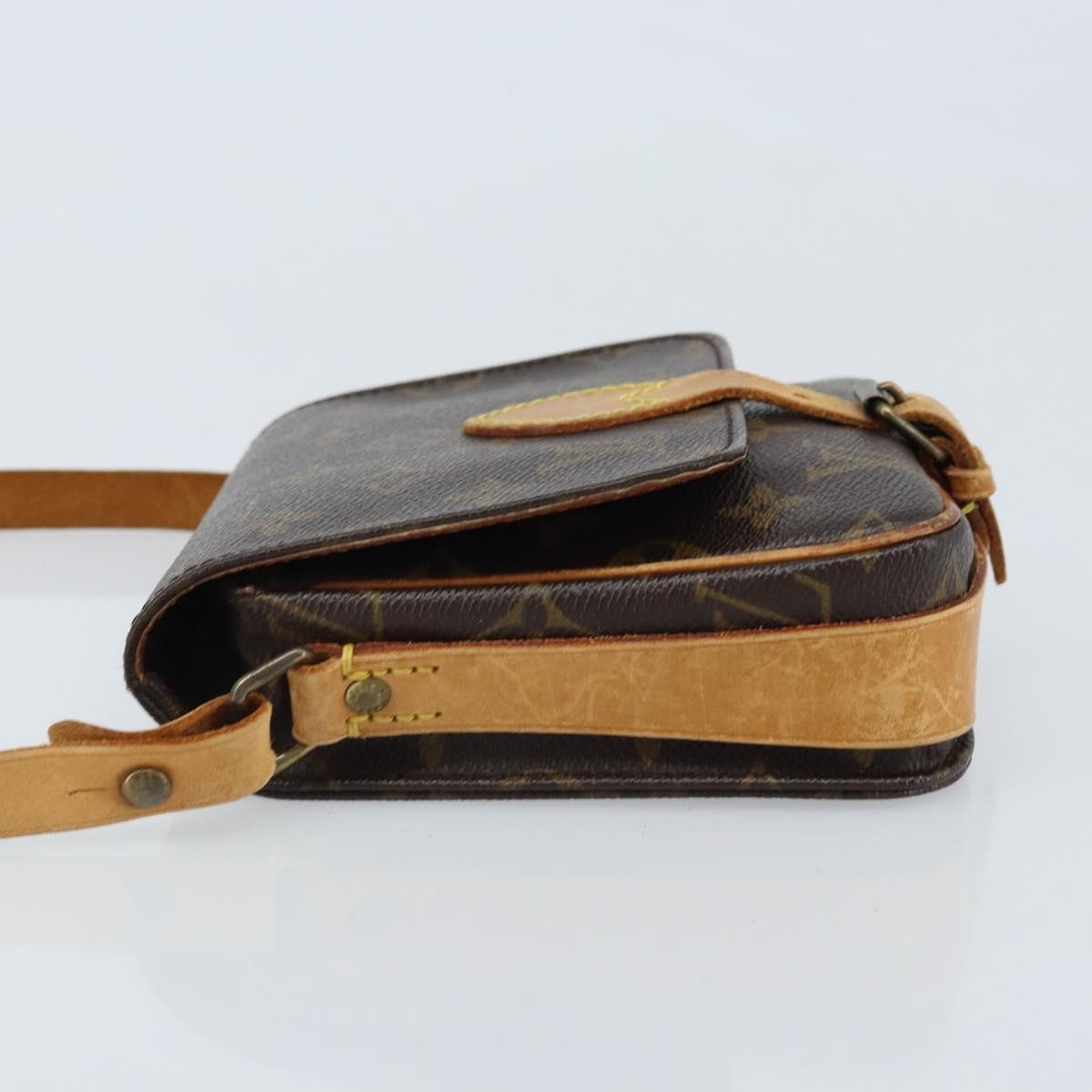 Louis Vuitton Cartouchiere Handbag Monogram Canvas Brown Canvas Shoulder Bag Bag (Pre-Owned)