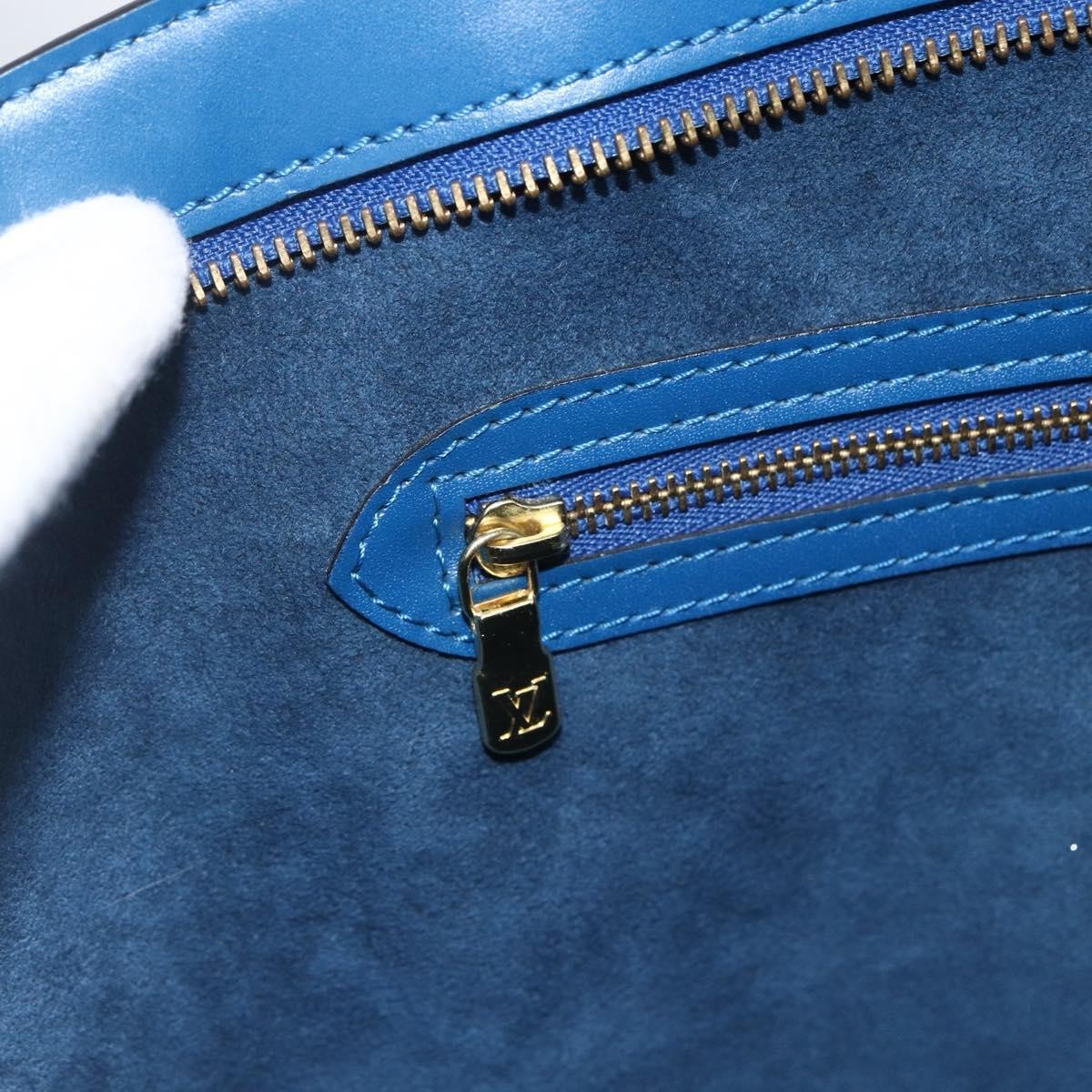 Louis Vuitton Saint Jacques Handbag Epi Leather Blue Leather Shoulder Bag Bag (Pre-Owned)