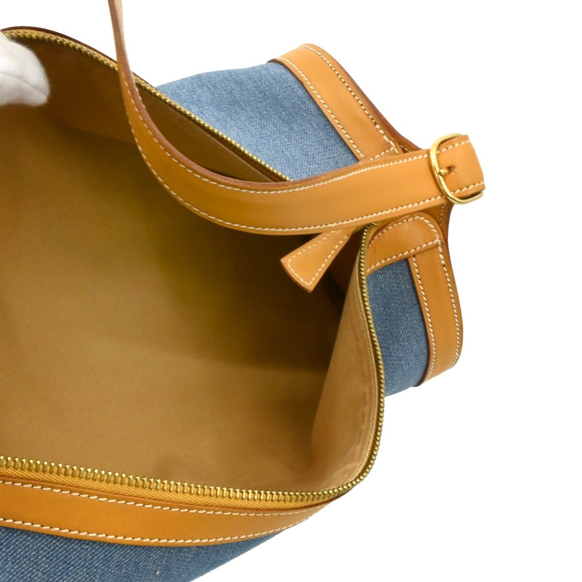 Hermes Sac Doremi Bag Denim With Leather Blue Denim_Jeans Shoulder Bag Bag (Pre-Owned)
