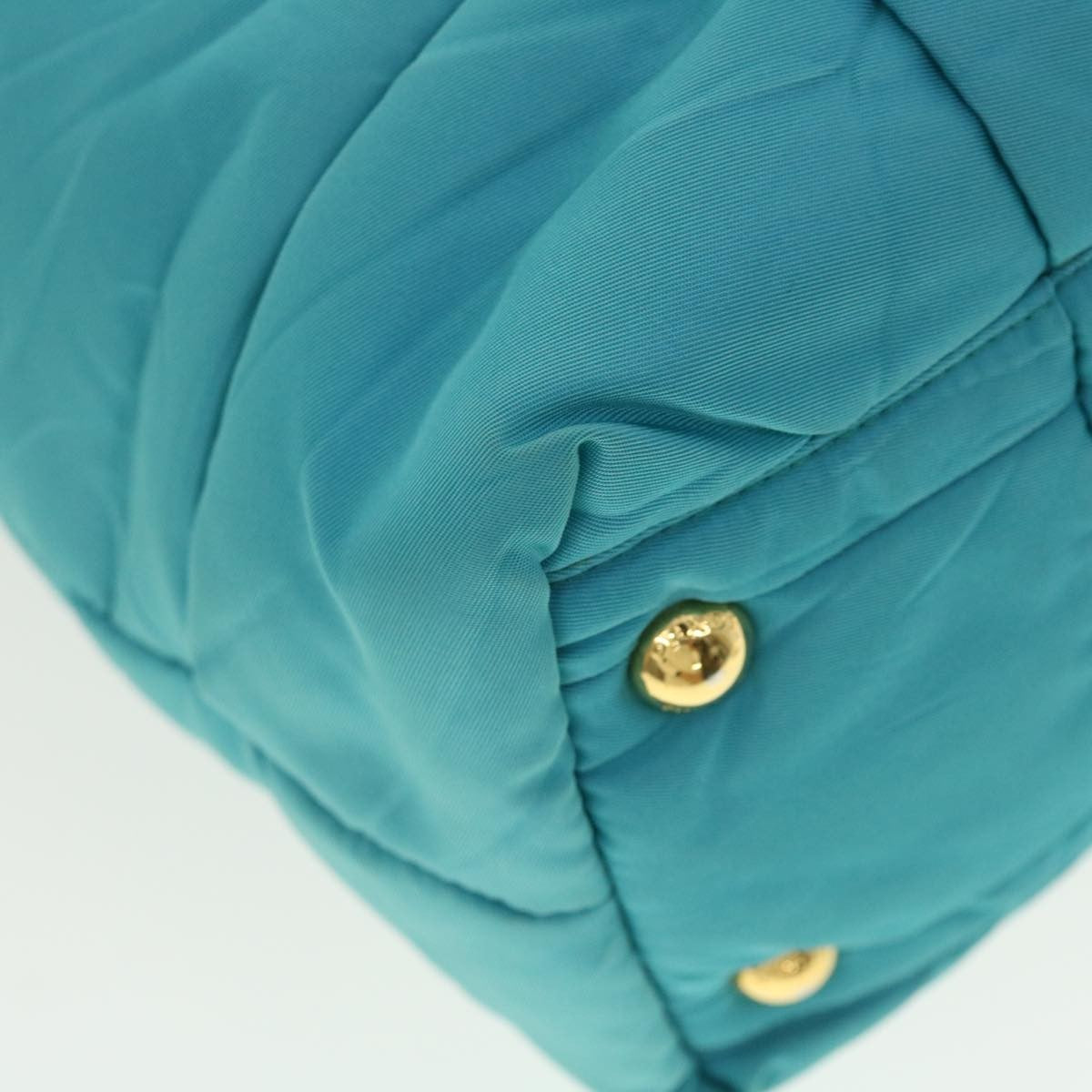 Prada Convertible Tote Quilted Tessuto Turquoise Nylon Handbag (Pre-Owned)