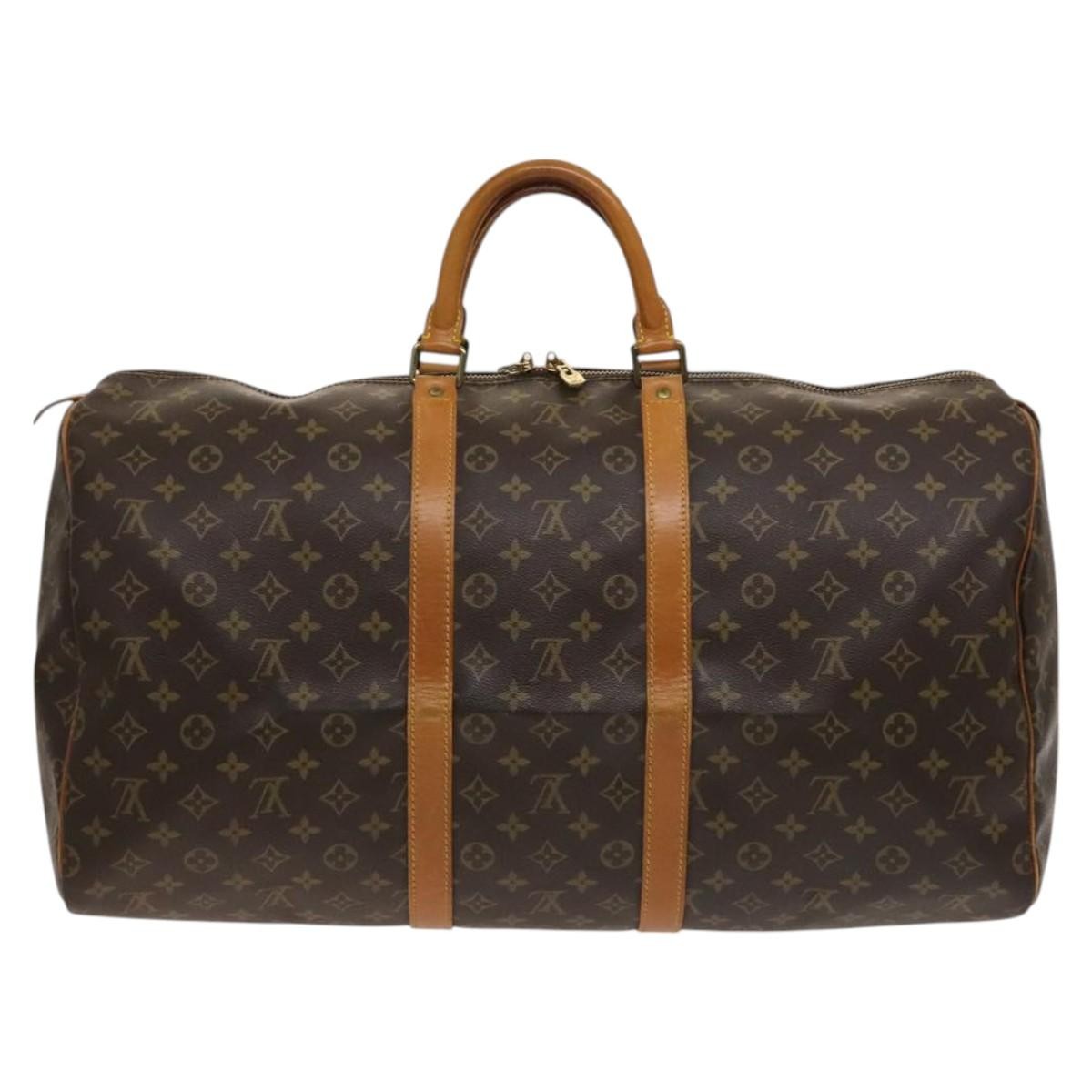 Louis Vuitton Keepall Bag Monogram Canvas Brown Canvas Travel Bag Bag (Pre-Owned)