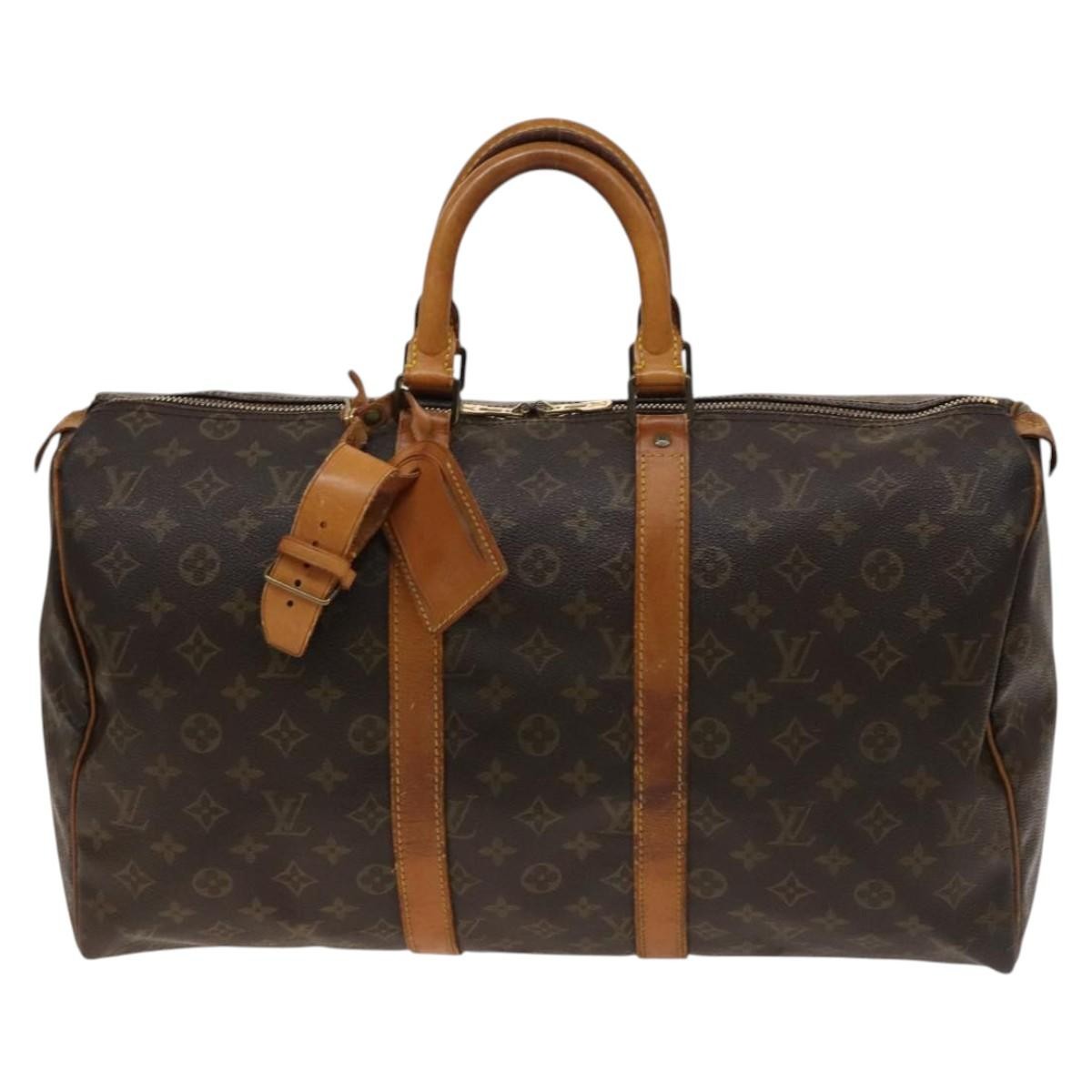 Louis Vuitton Keepall Bag Monogram Canvas Brown Canvas Travel Bag Bag (Pre-Owned)
