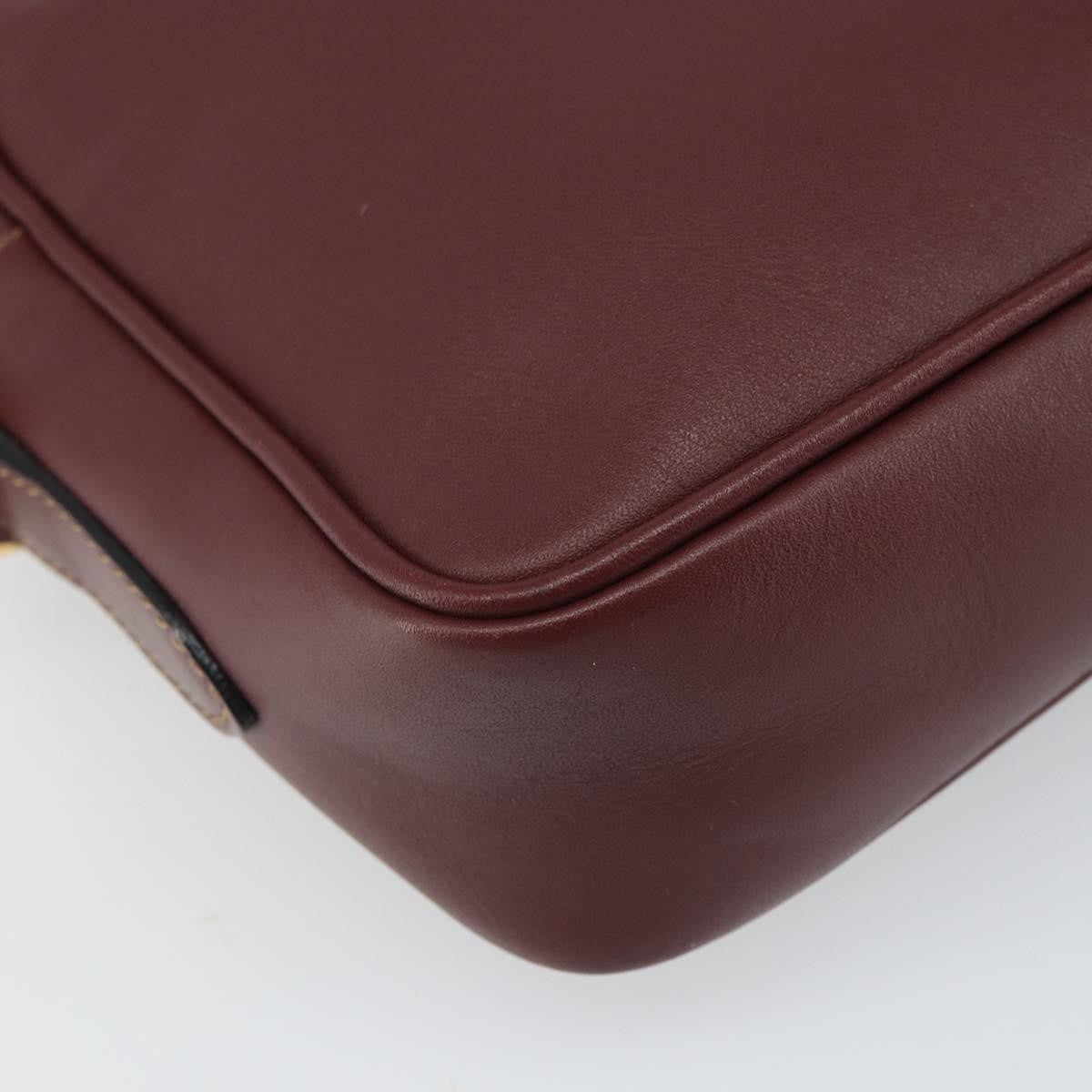 Cartier Must De Cartier Shoulder Bag Leather Burgundy Leather Shoulder Bag Bag (Pre-Owned)