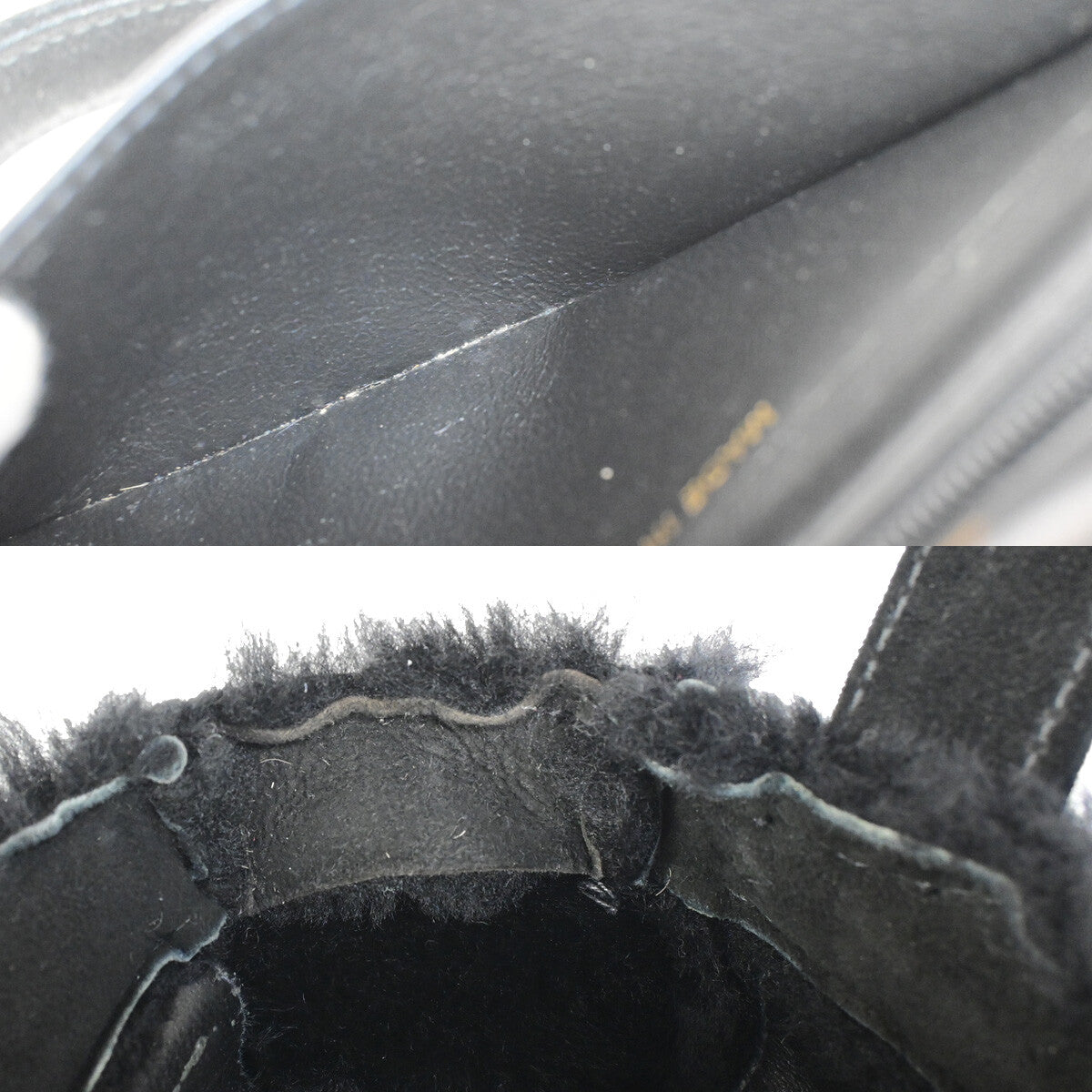 Chanel Fantasy Fur Tote Faux Fur With Leather Black Suede,Fur Handbag (Pre-Owned)