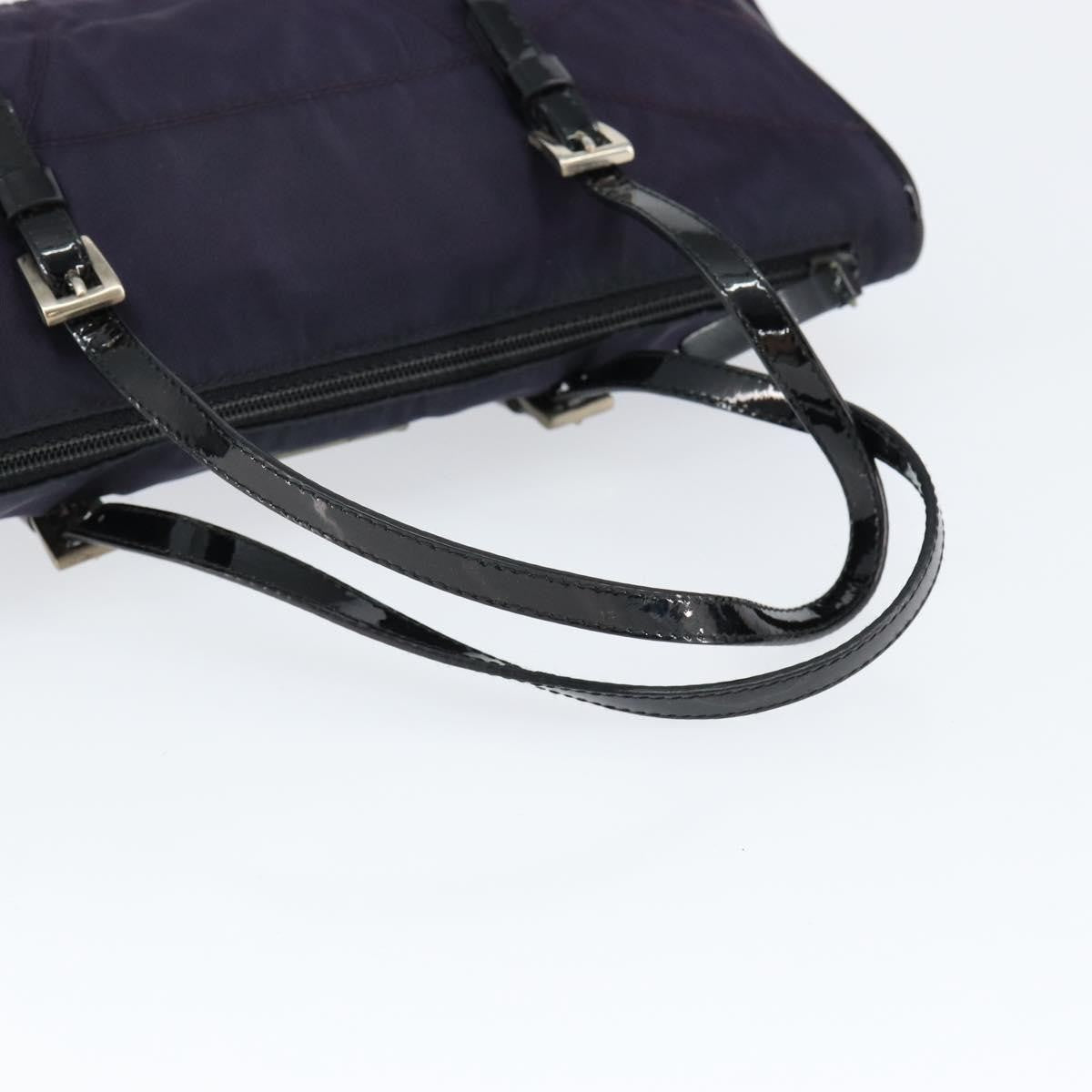 Prada Baguette Shoulder Bag Quilted Tessuto With Leather Purple Nylon Shoulder Bag Bag (Pre-Owned)