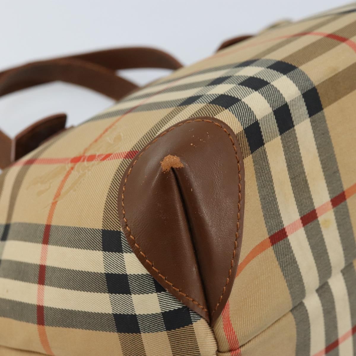 Burberry Nova Check Tote Canvas Check Pattern Beige Canvas Tote Bag Bag (Pre-Owned)