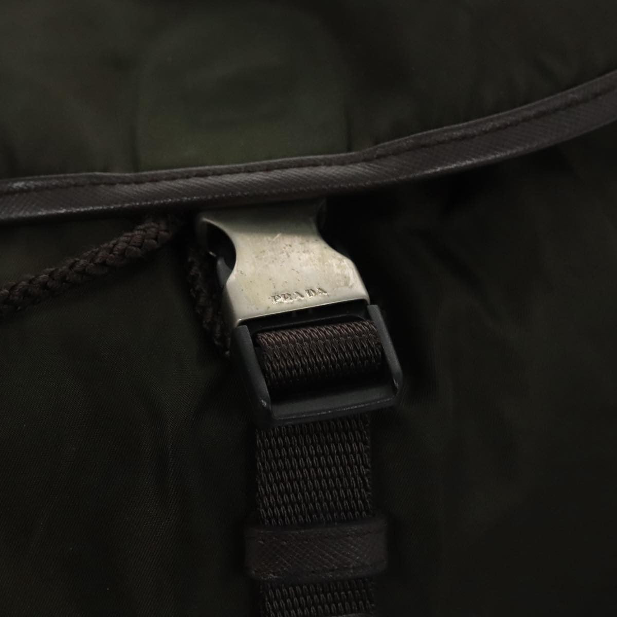 Prada Double Front Pocket Backpack Tessuto Khaki Nylon Backpack Bag (Pre-Owned)