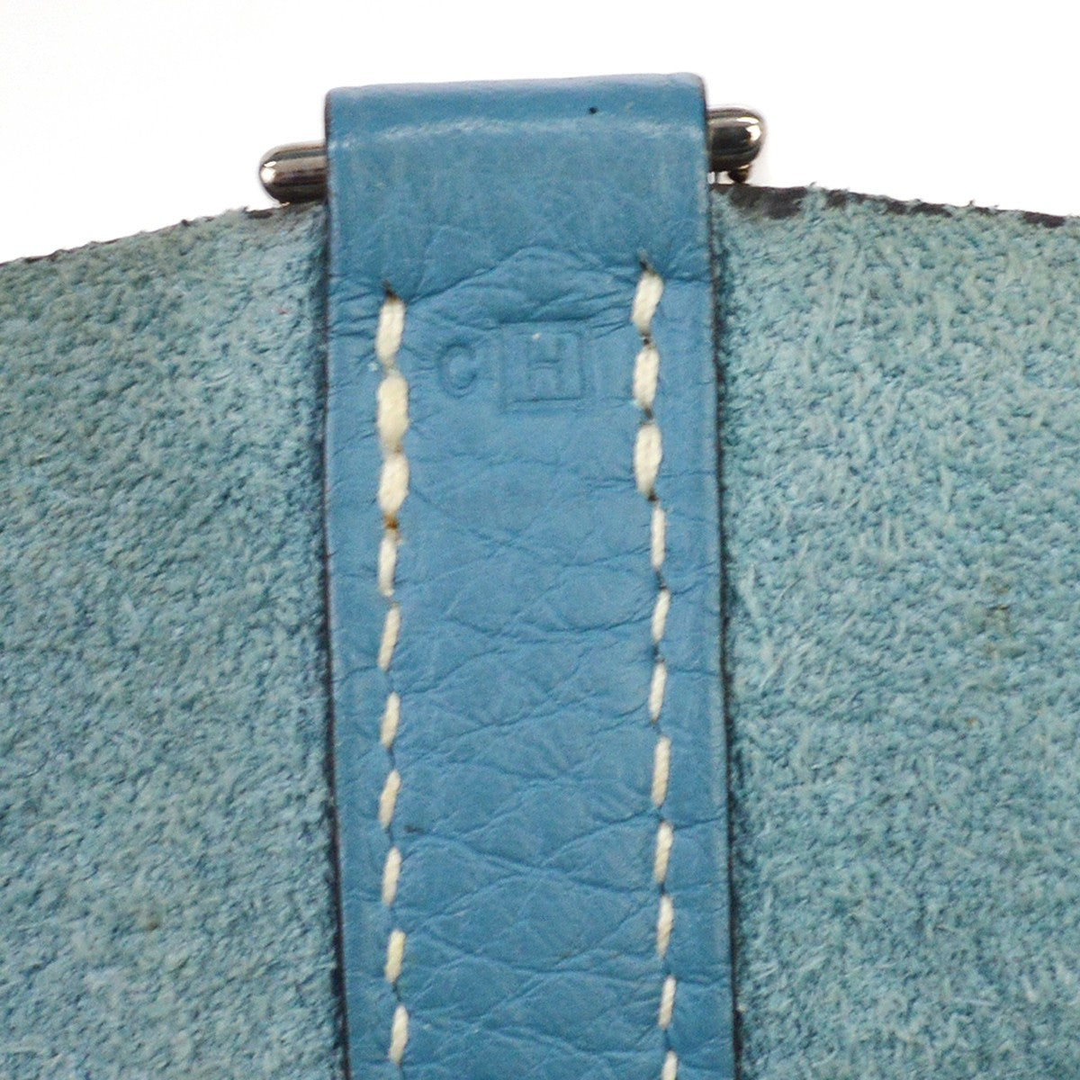 Hermes Picotin Bag Clemence Blue Leather Handbag (Pre-Owned)