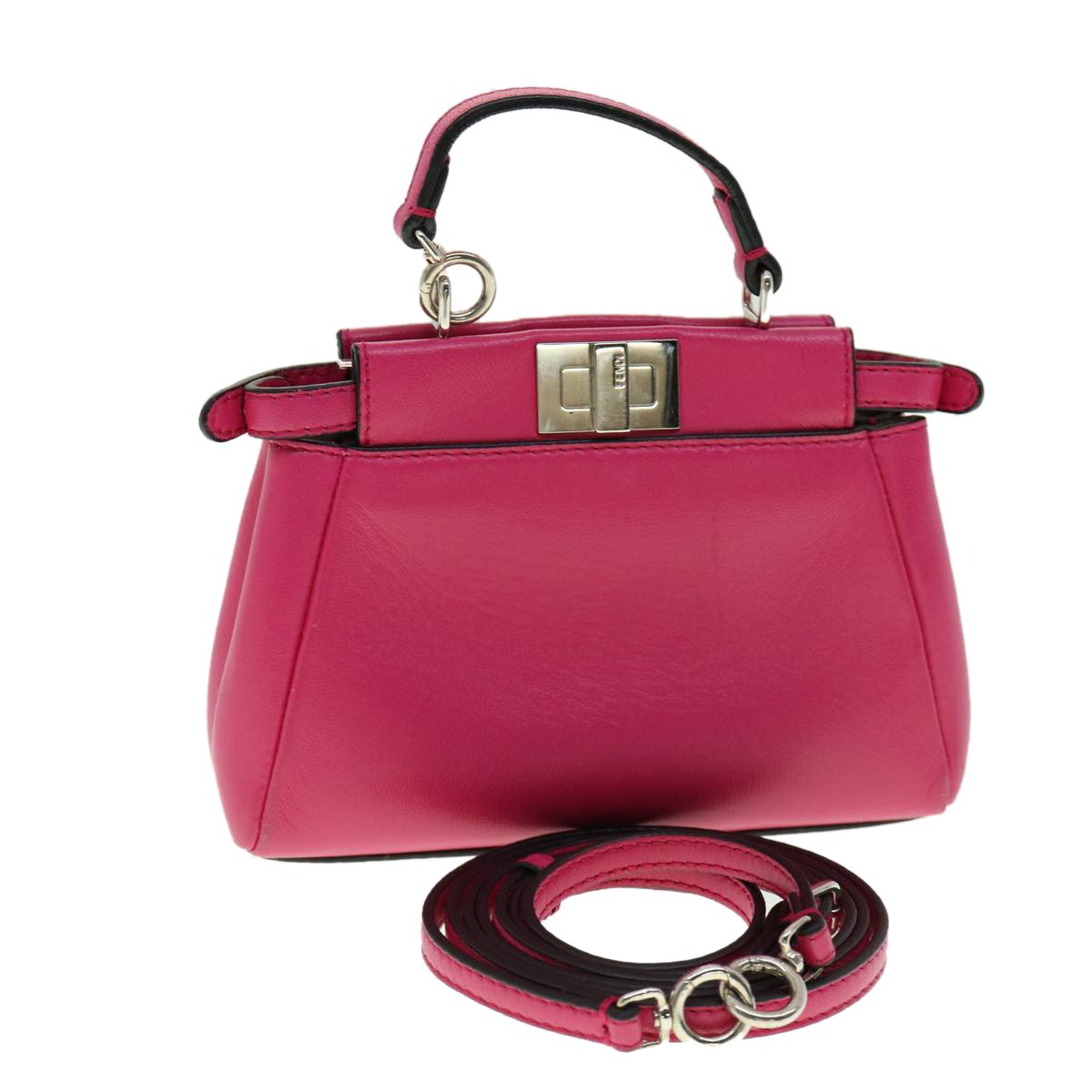 Fendi Peekaboo Bag Leather Pink Leather Handbag (Pre-Owned)